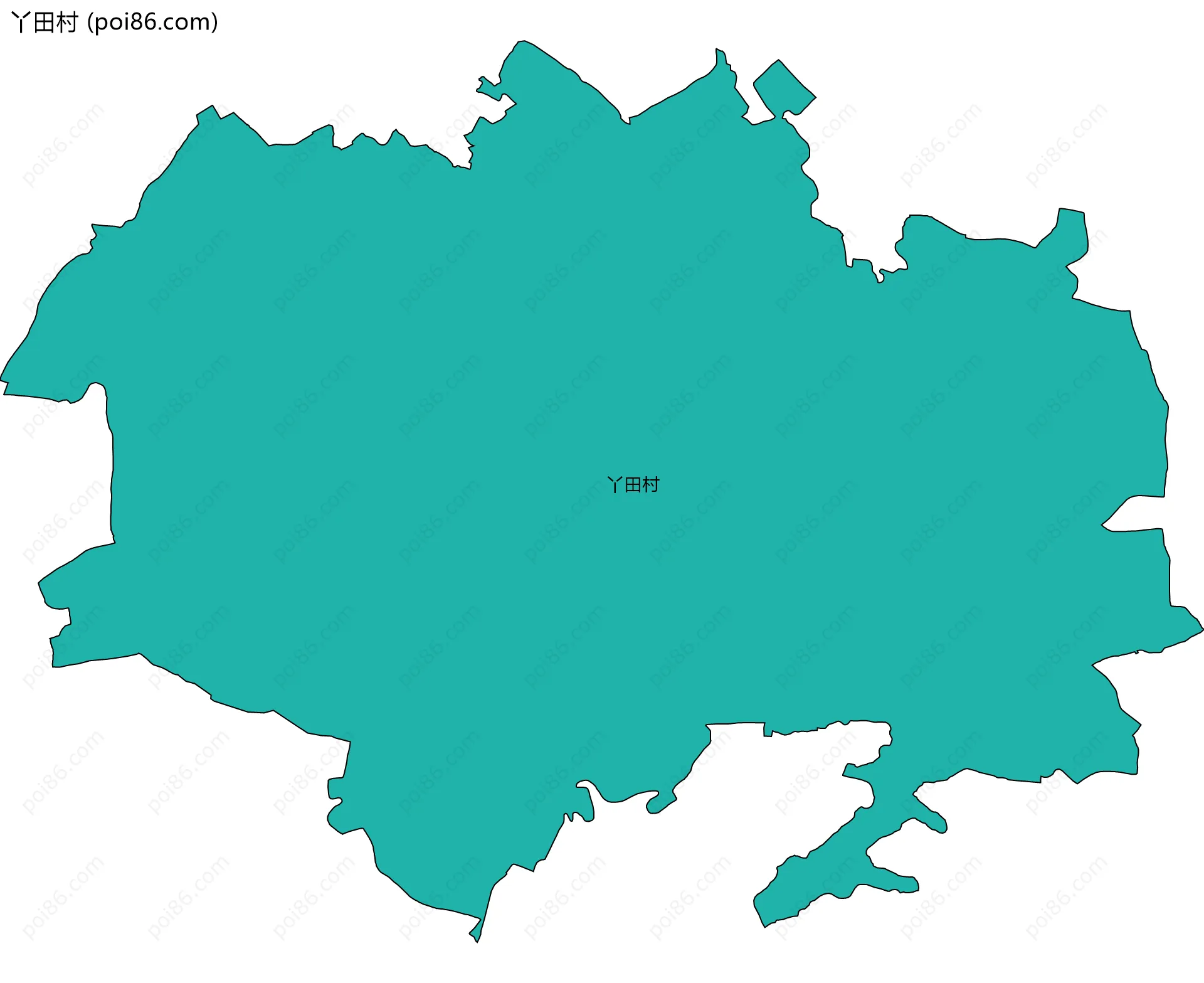 丫田村边界地图