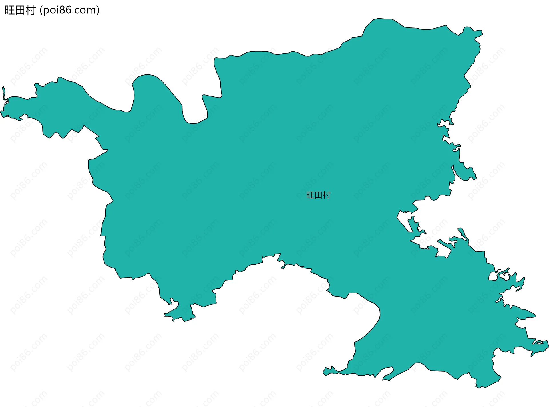 旺田村边界地图