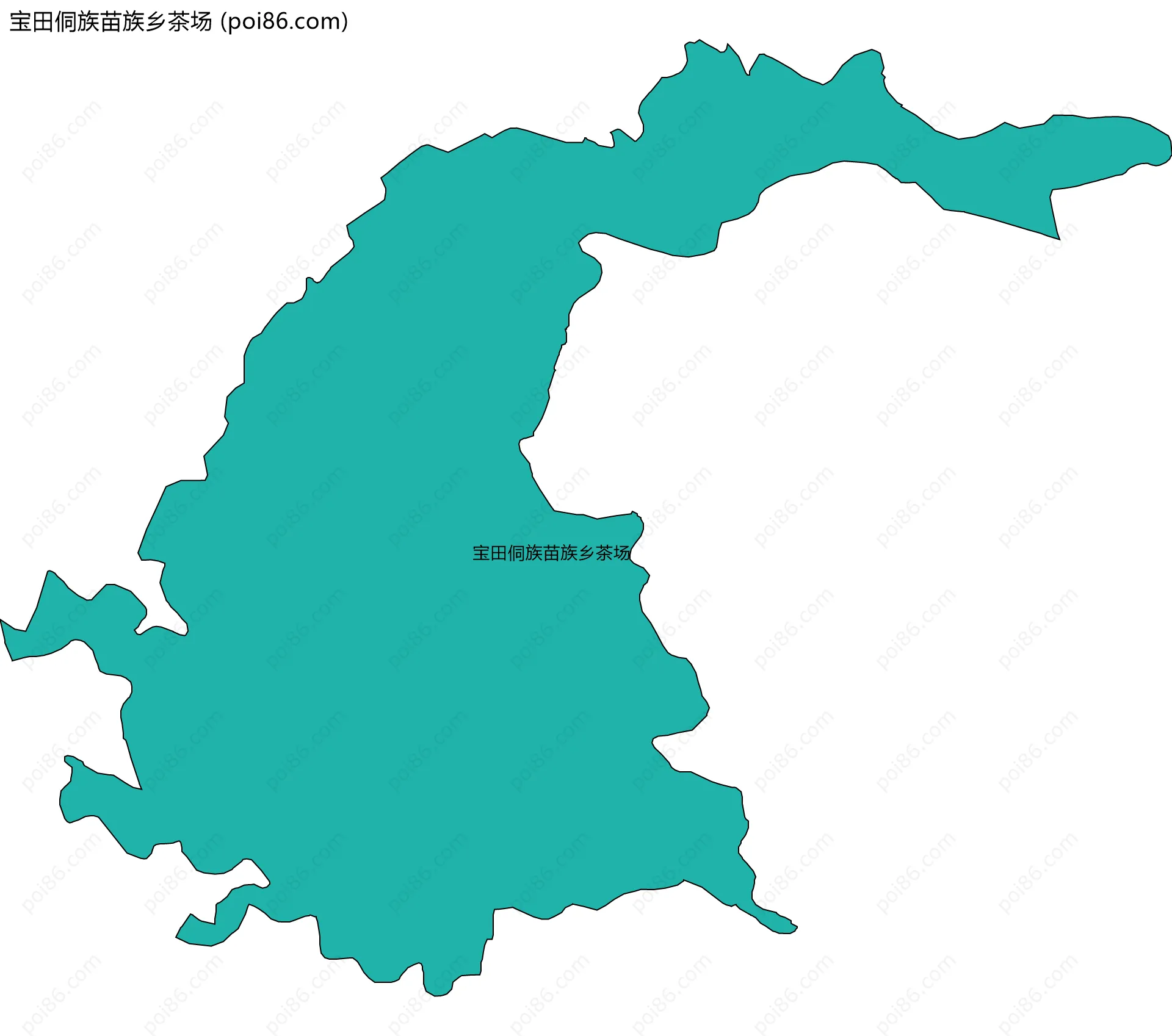 宝田侗族苗族乡茶场边界地图