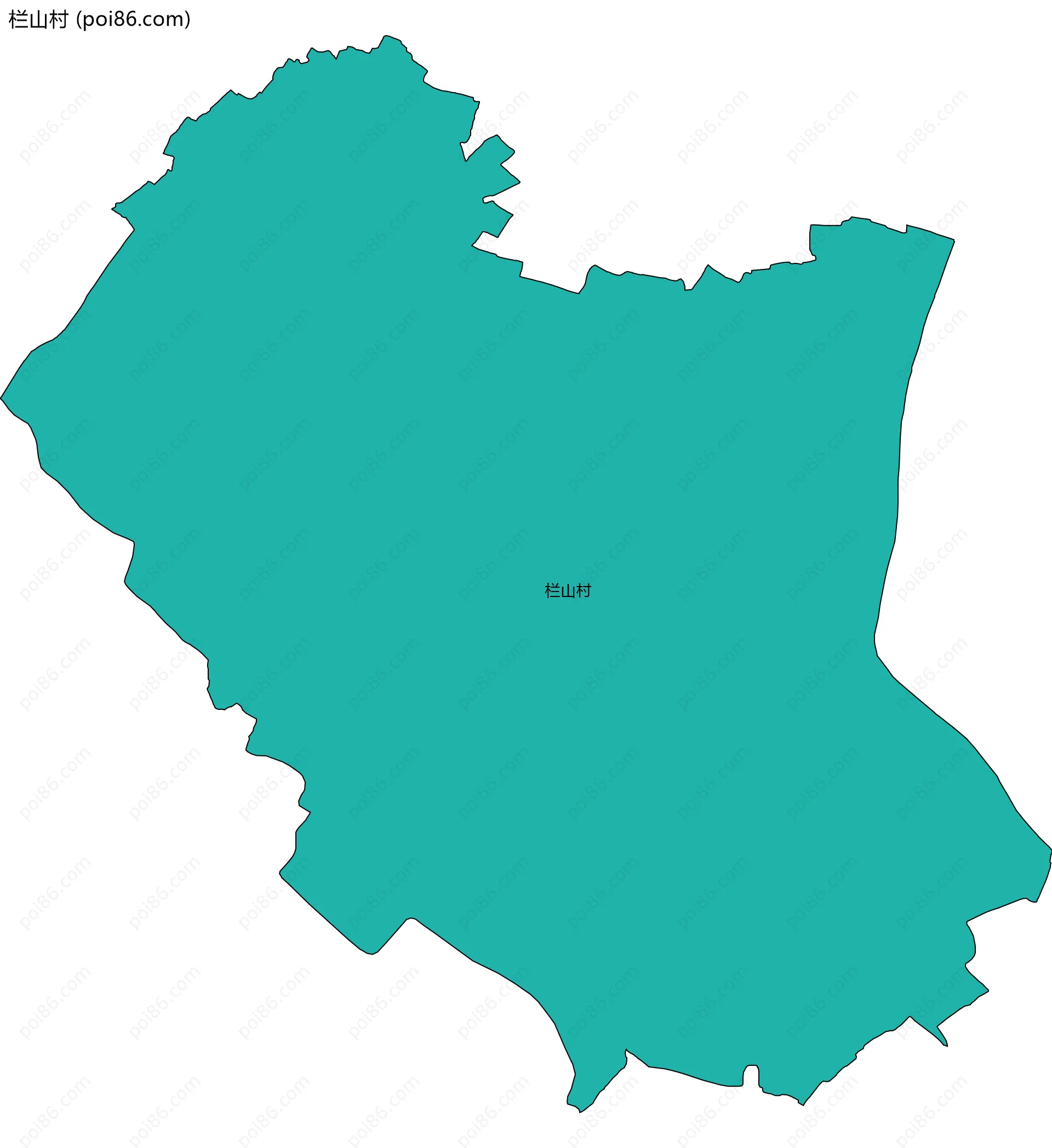 栏山村边界地图