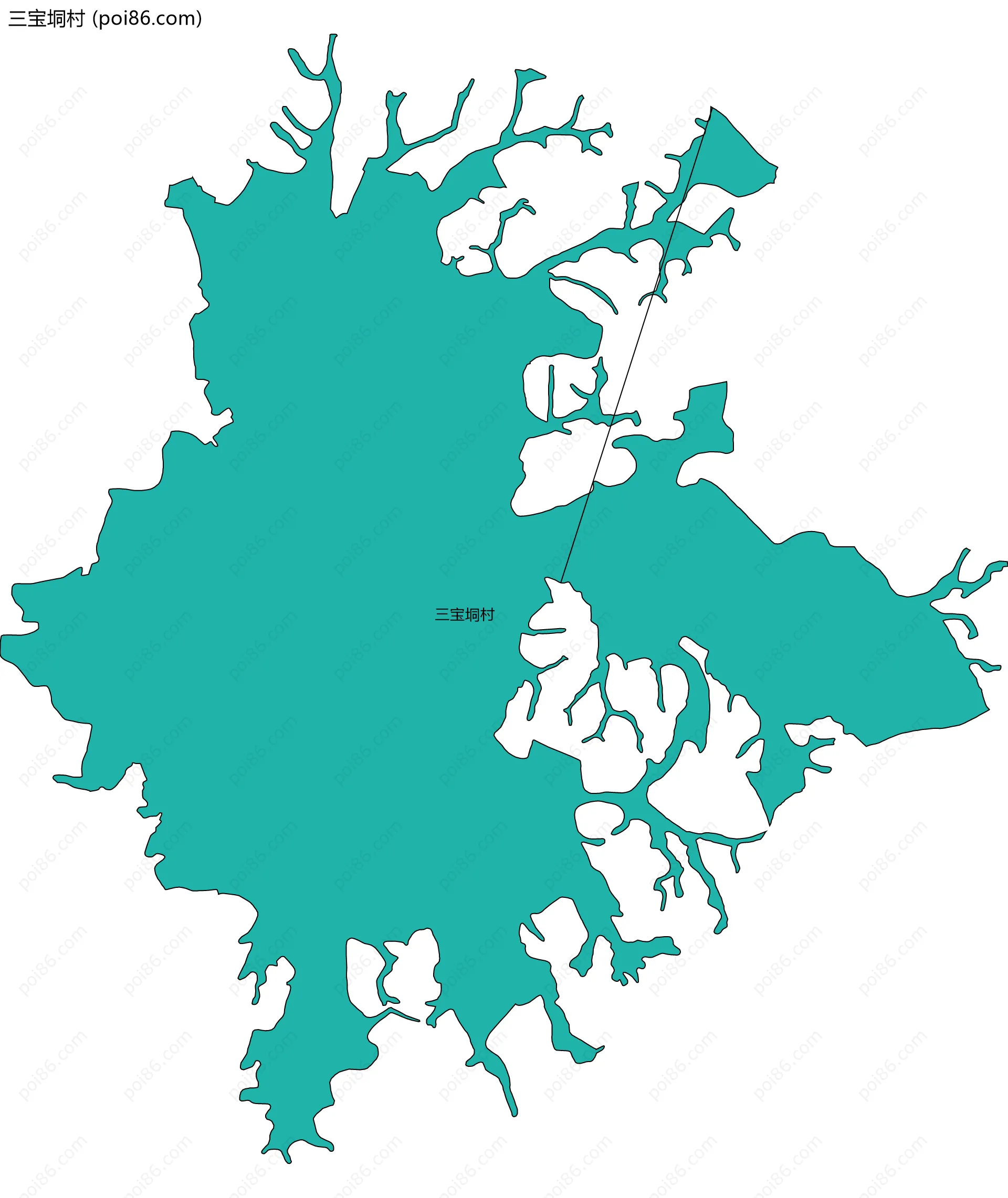 三宝垌村边界地图