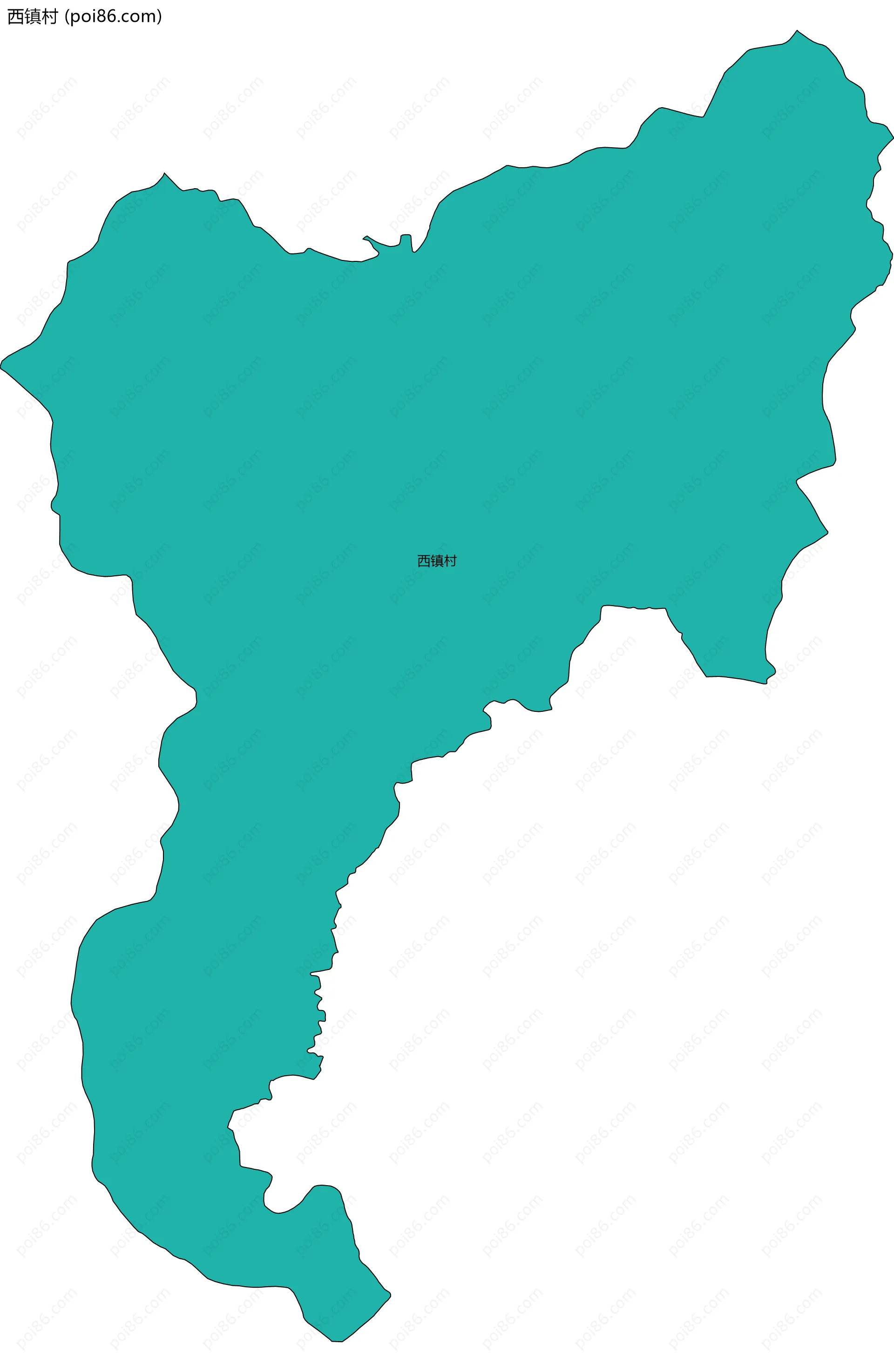 西镇村边界地图