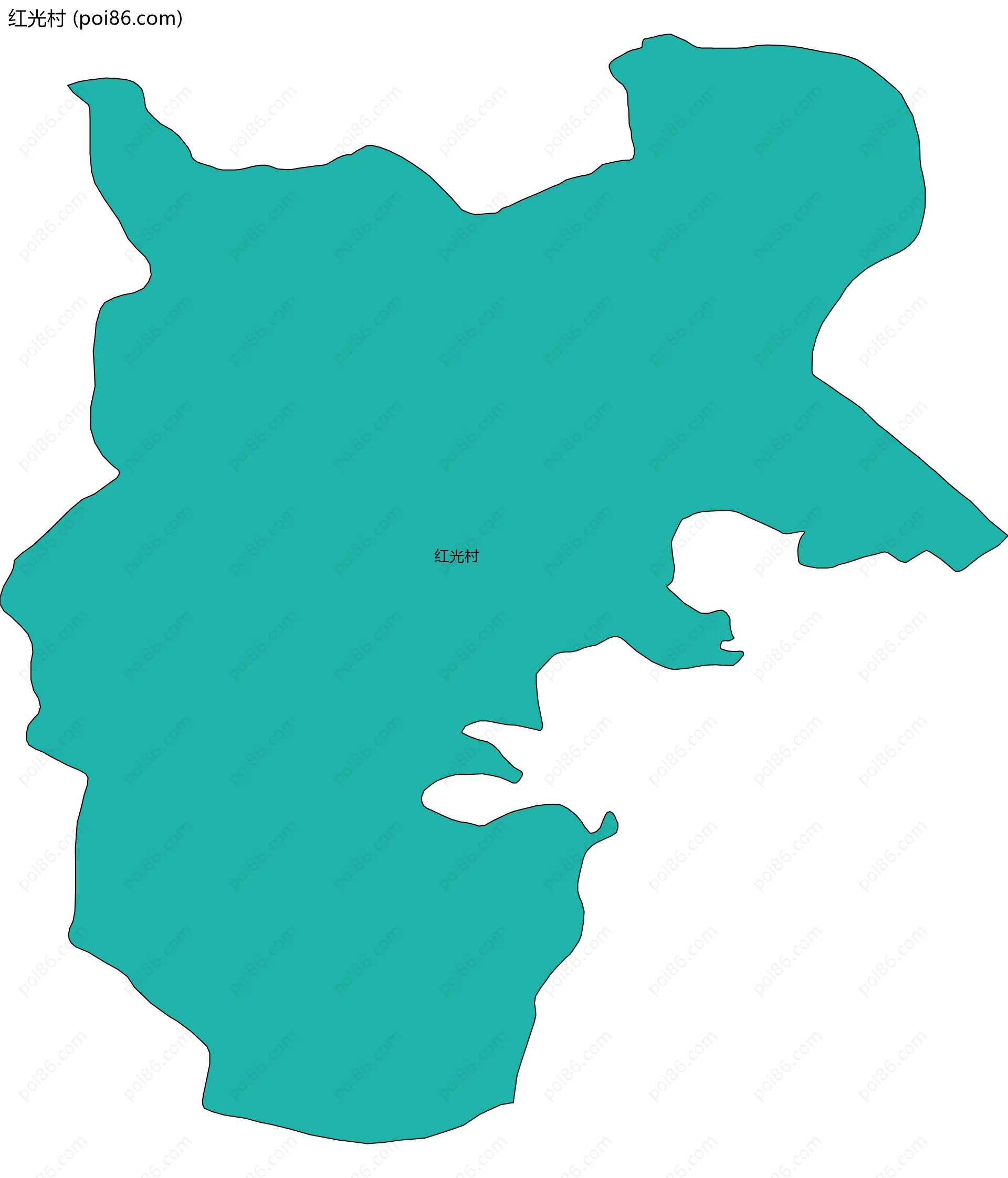 红光村边界地图