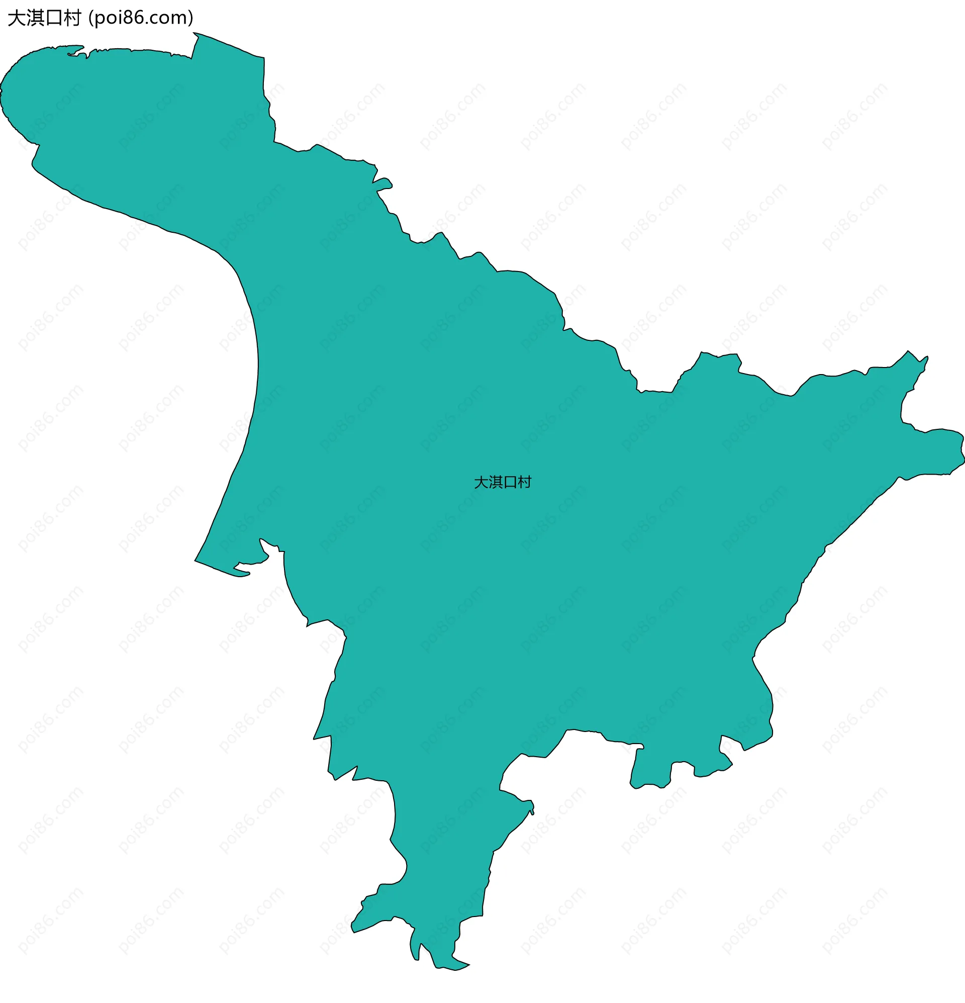 大淇口村边界地图