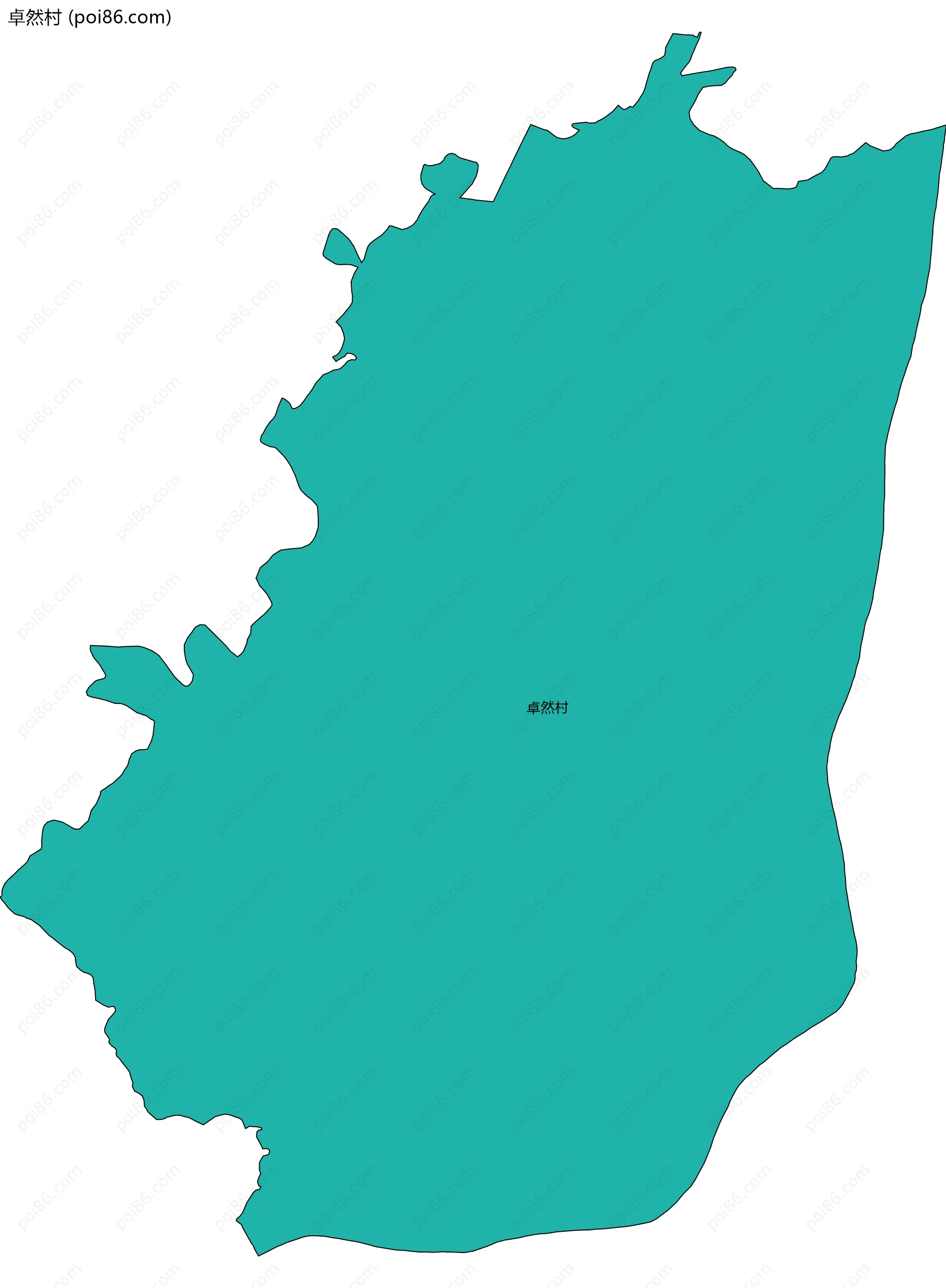 卓然村边界地图
