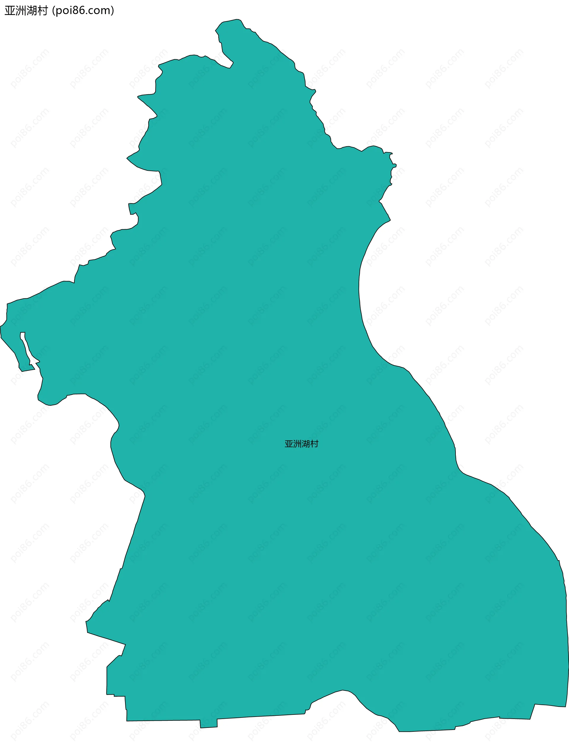 亚洲湖村边界地图