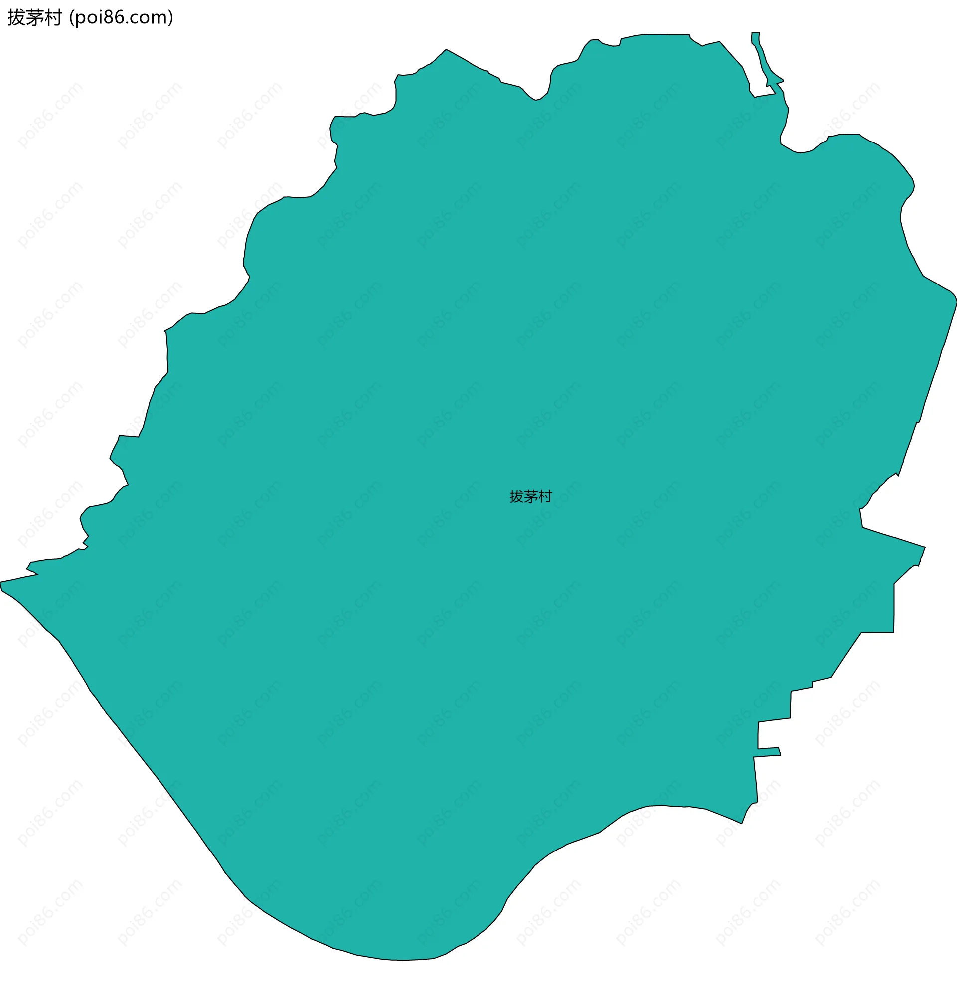拔茅村边界地图