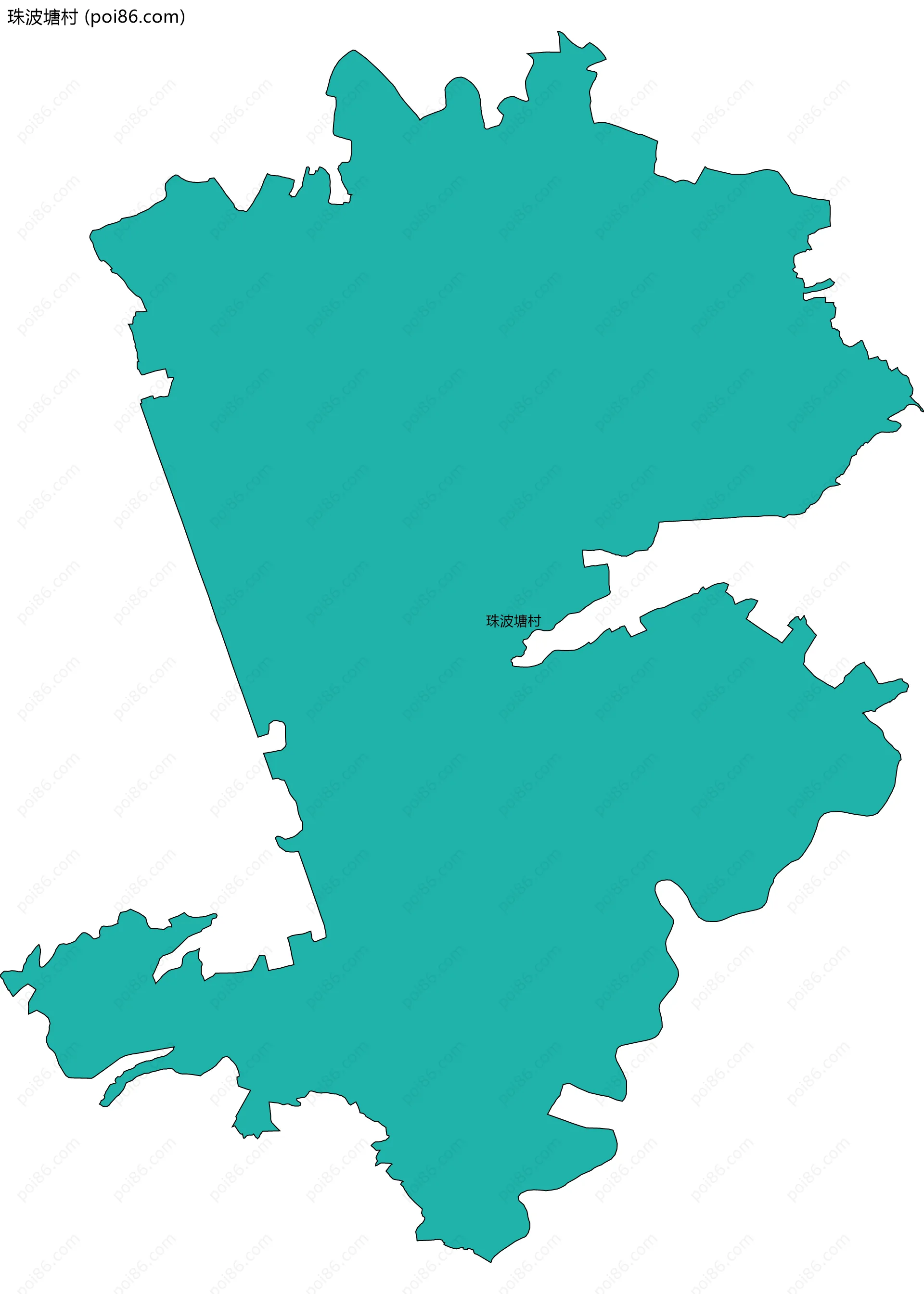 珠波塘村边界地图