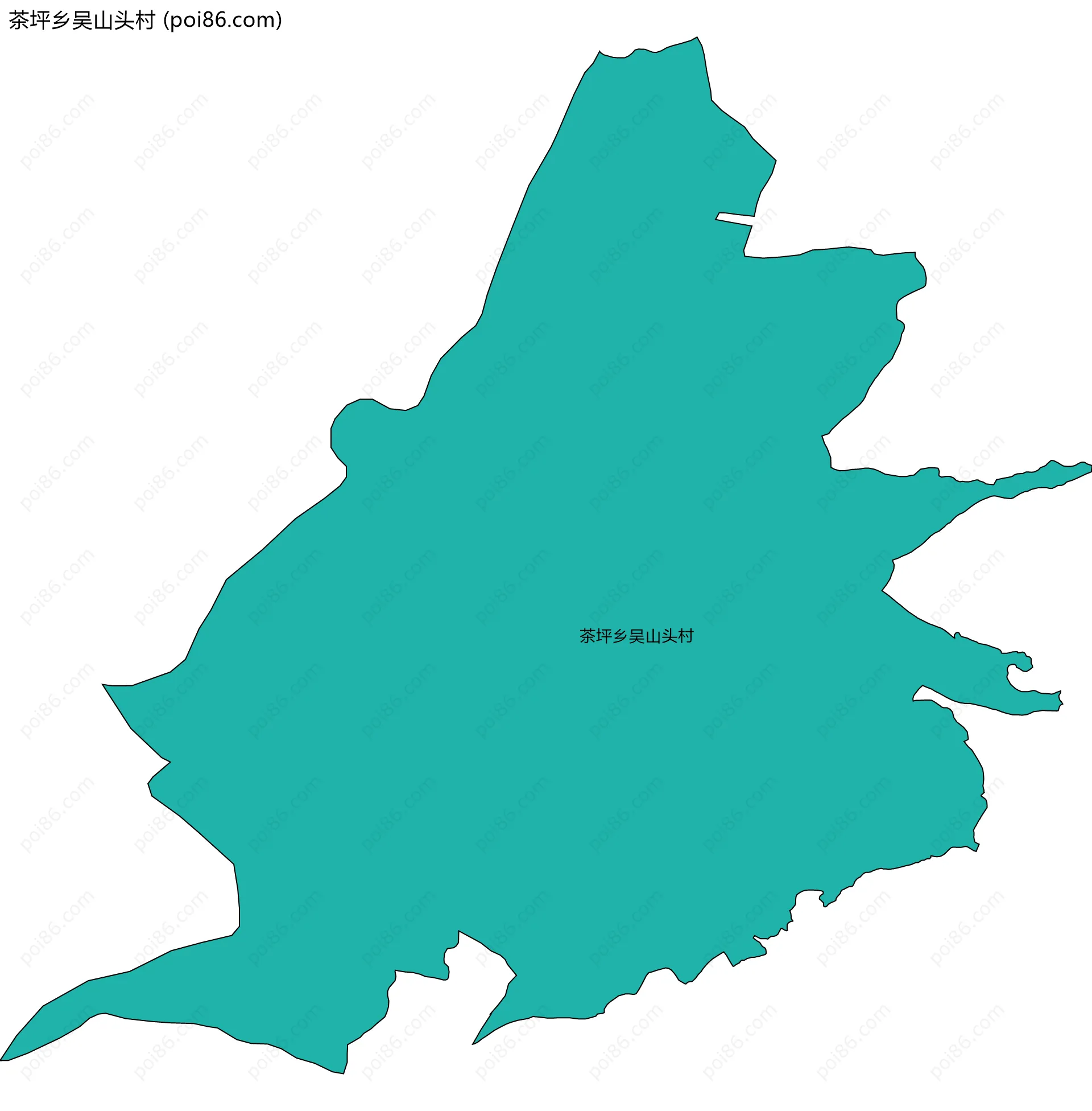 茶坪乡吴山头村边界地图