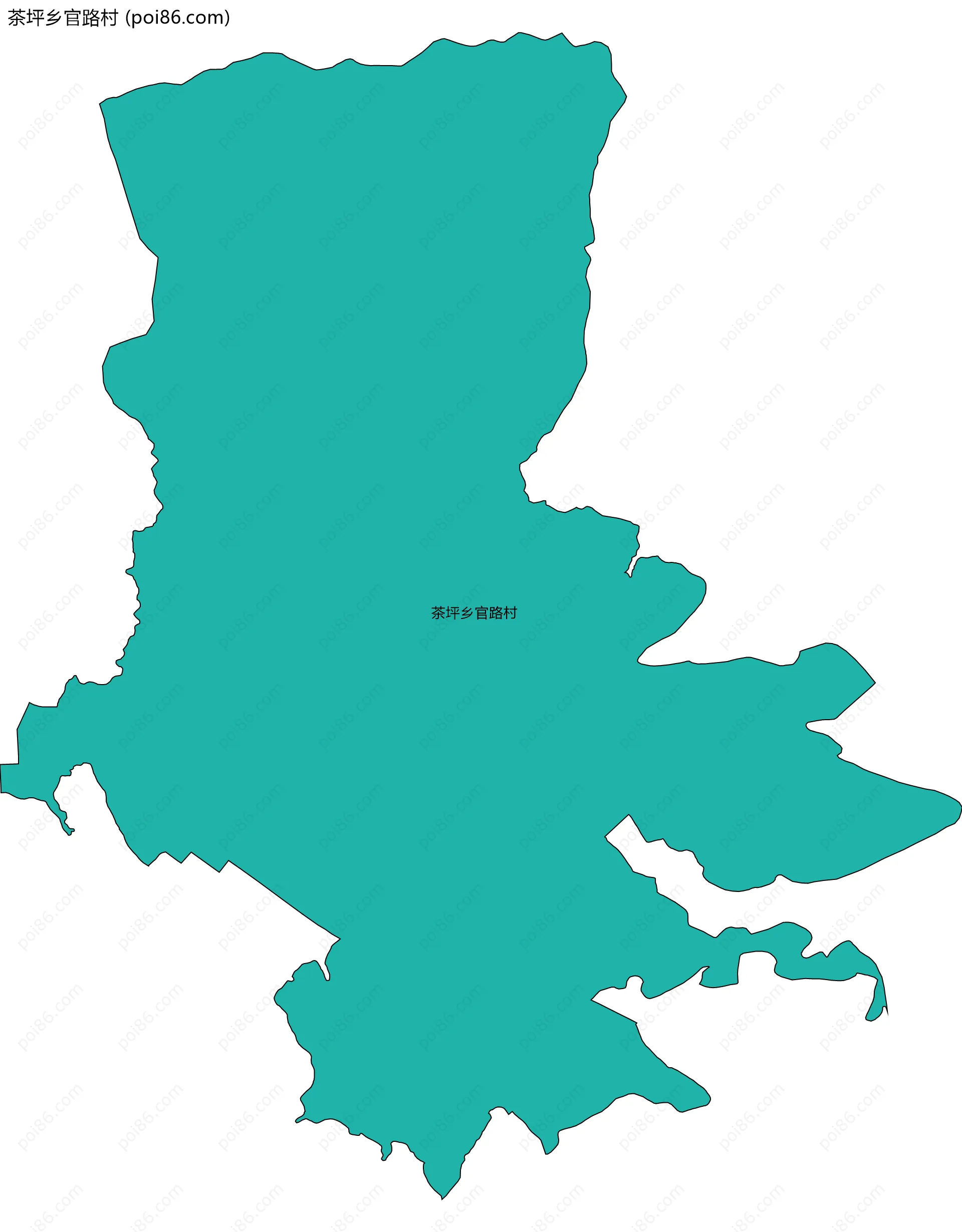 茶坪乡官路村边界地图