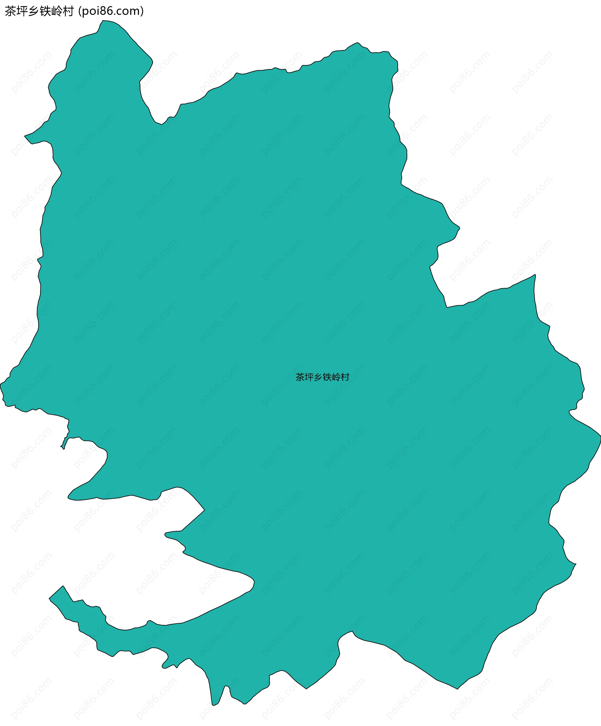 茶坪乡铁岭村边界地图