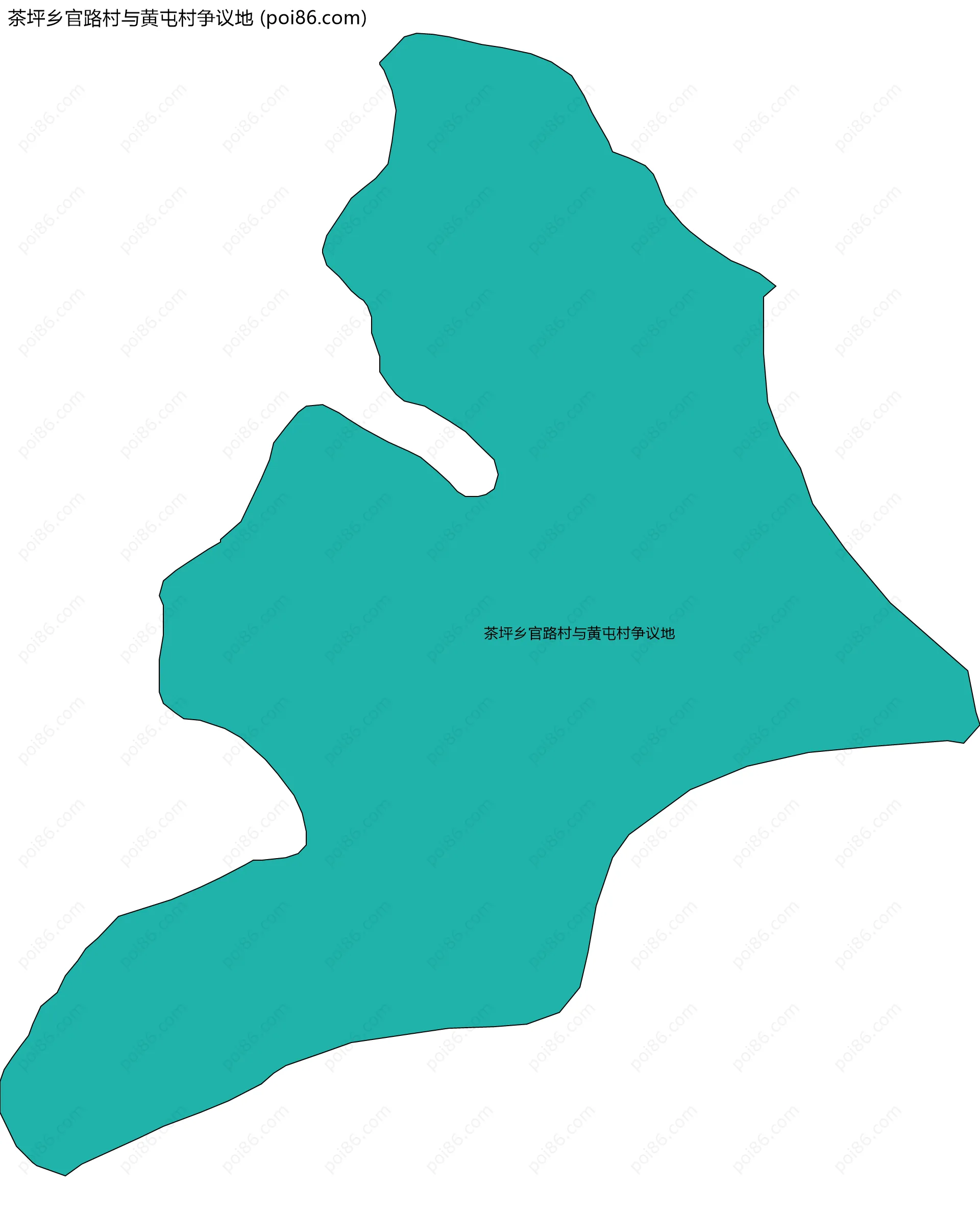 茶坪乡官路村与黄屯村争议地边界地图