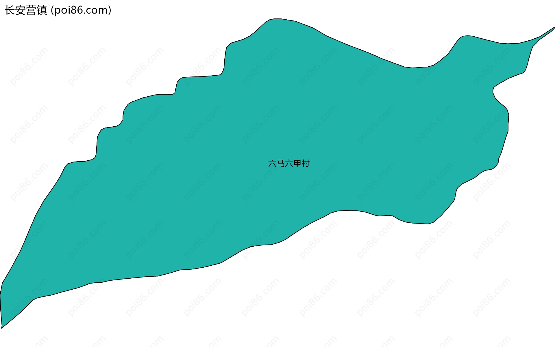 长安营镇边界地图(五级行政区划)