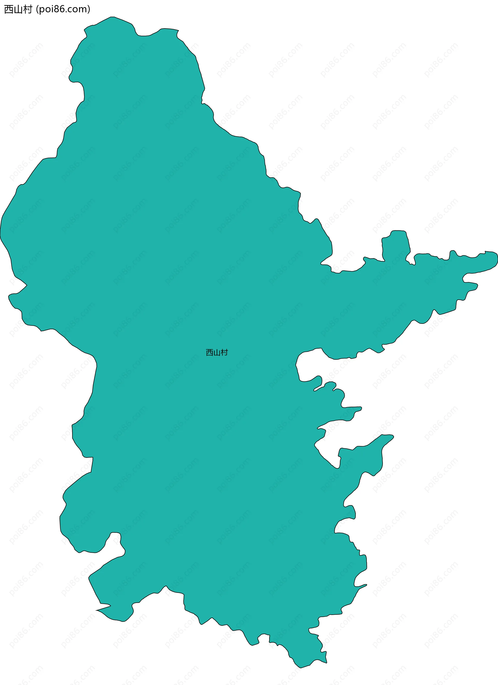 西山村边界地图