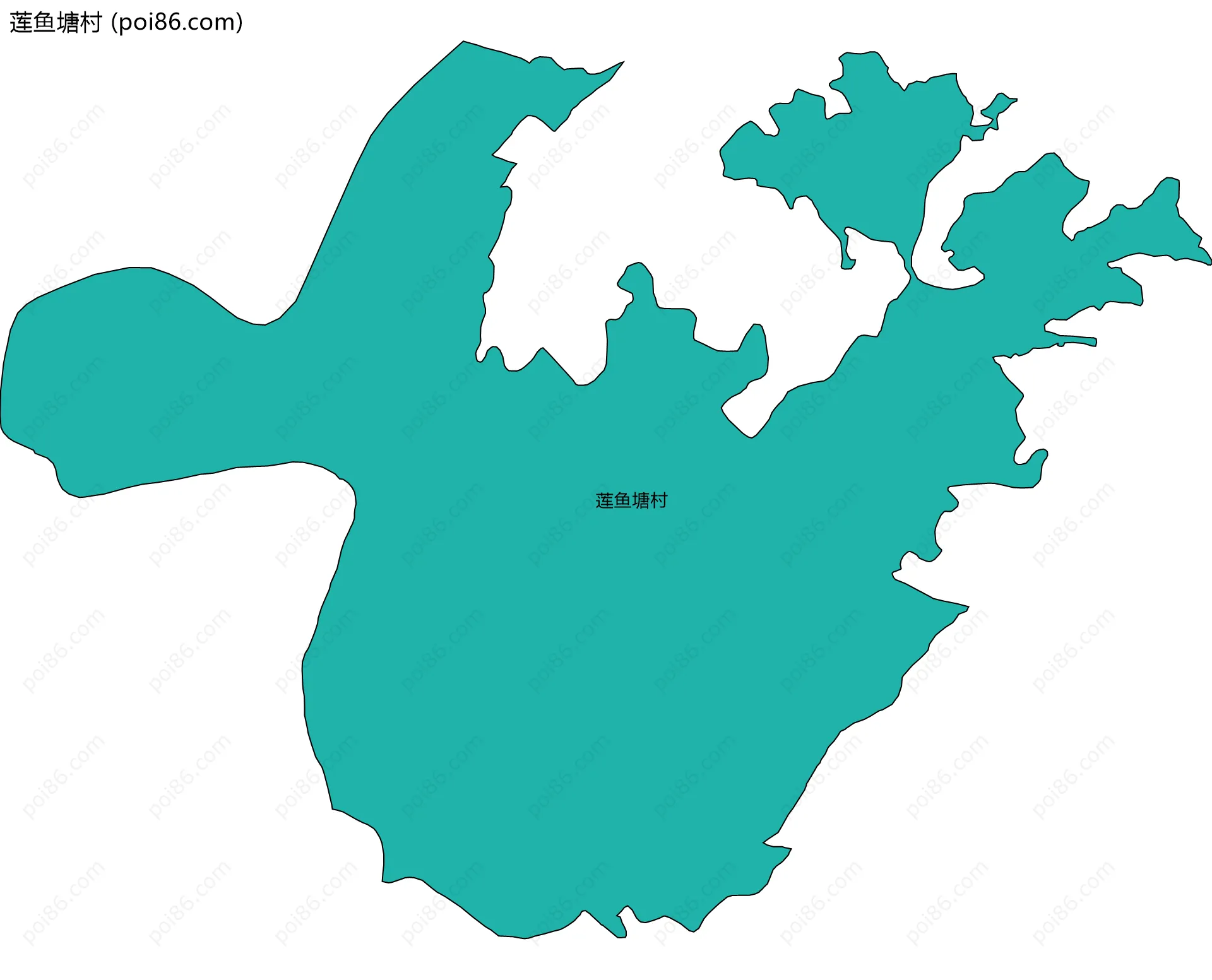 莲鱼塘村边界地图