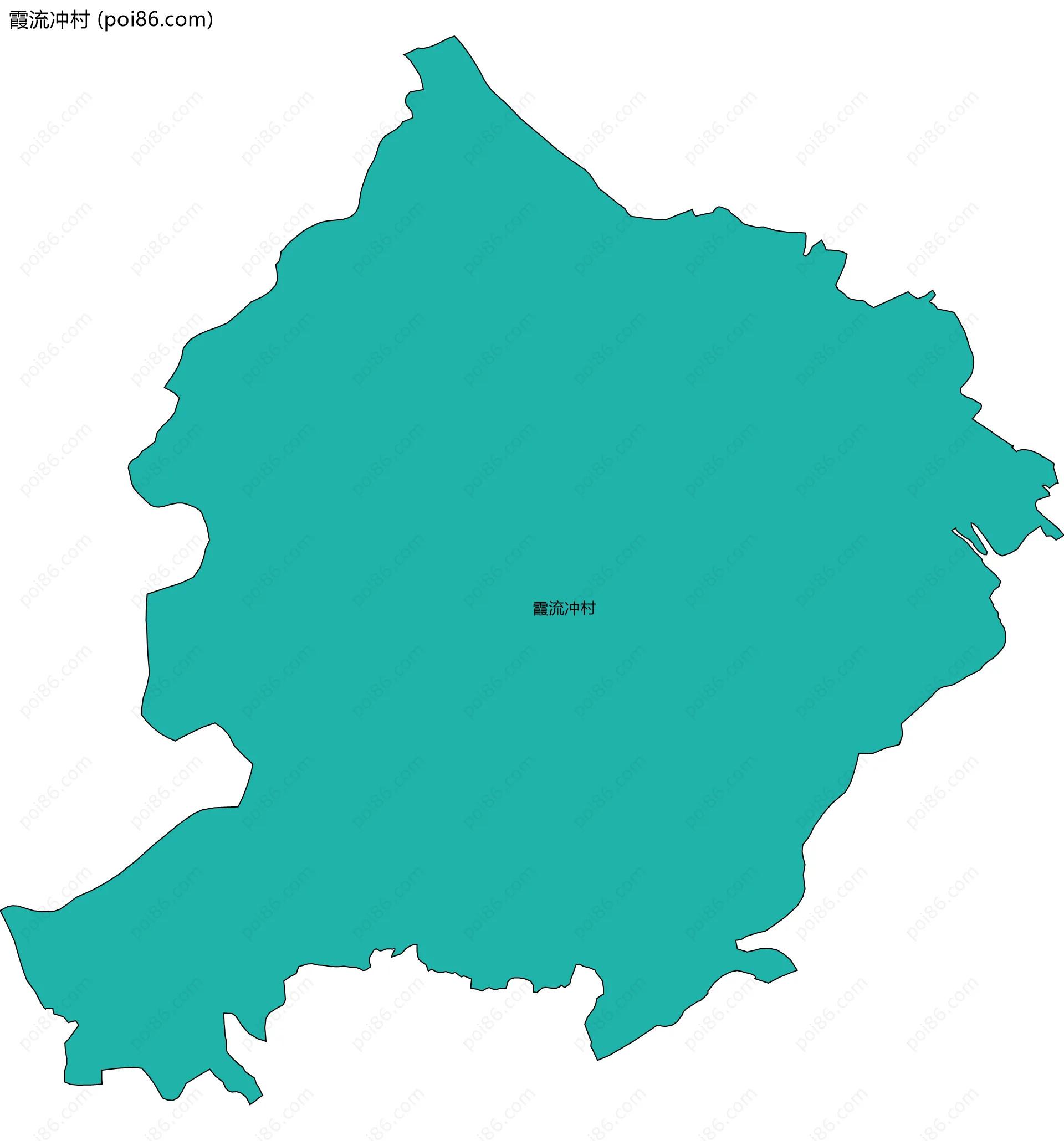 霞流冲村边界地图