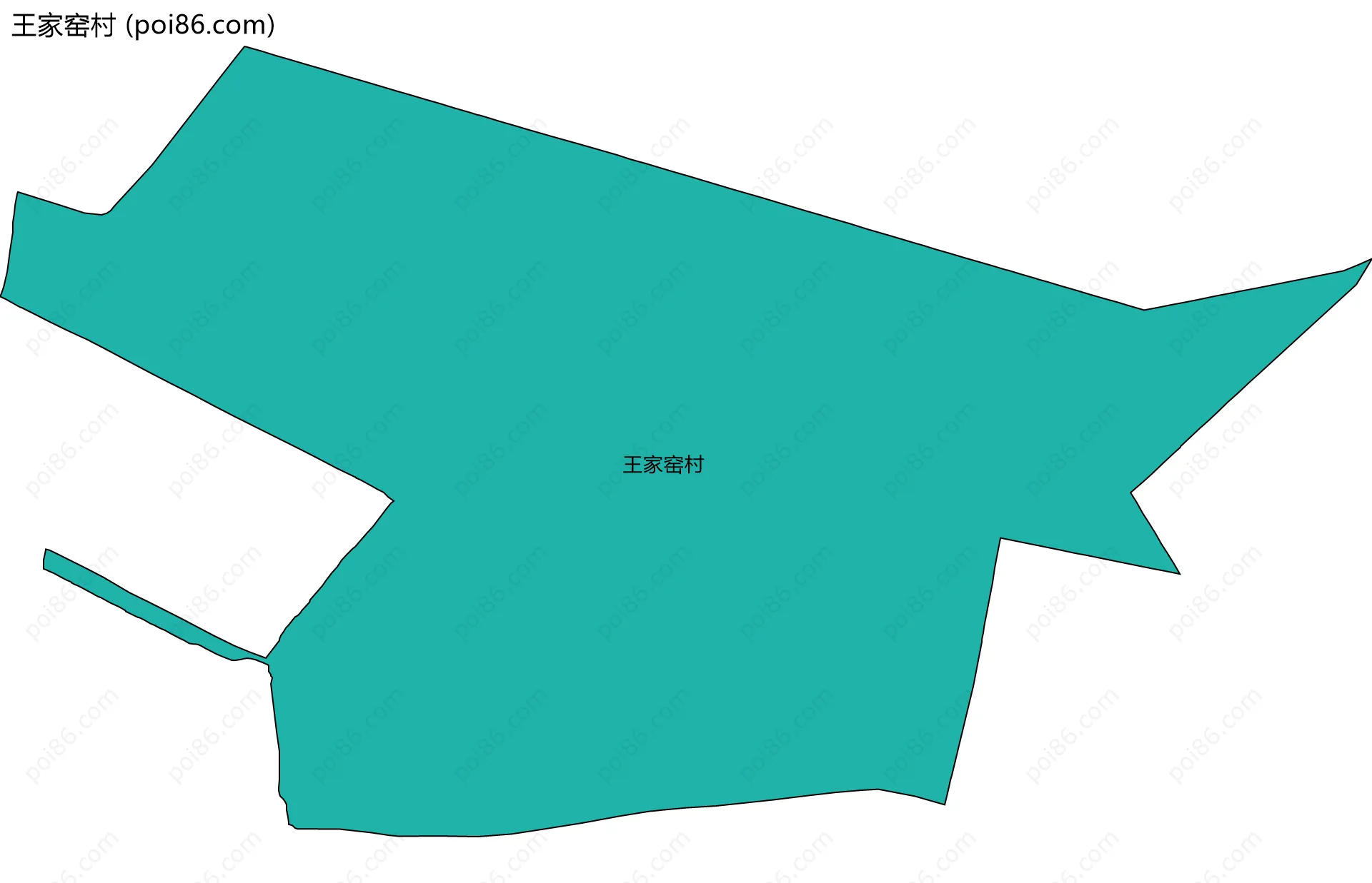 王家窑村边界地图