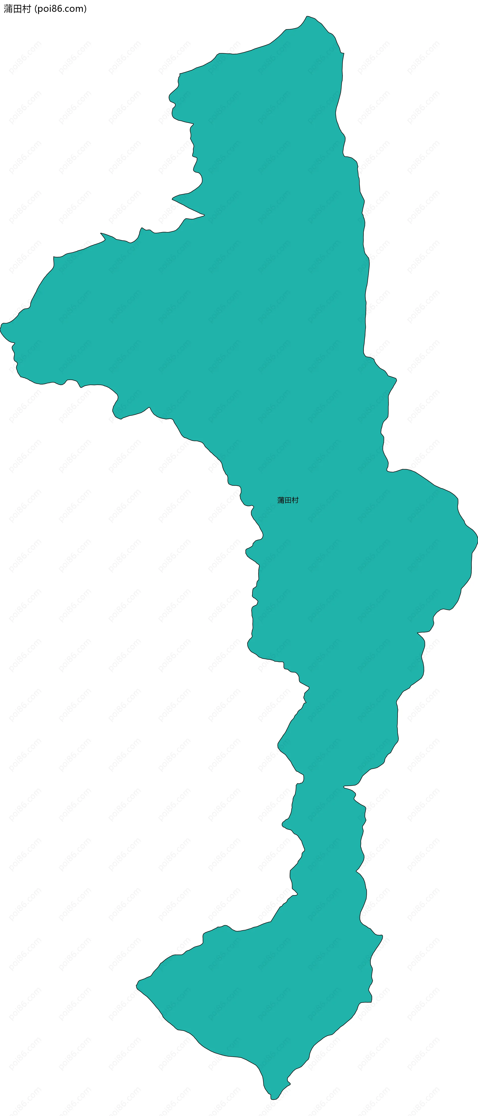 蒲田村边界地图