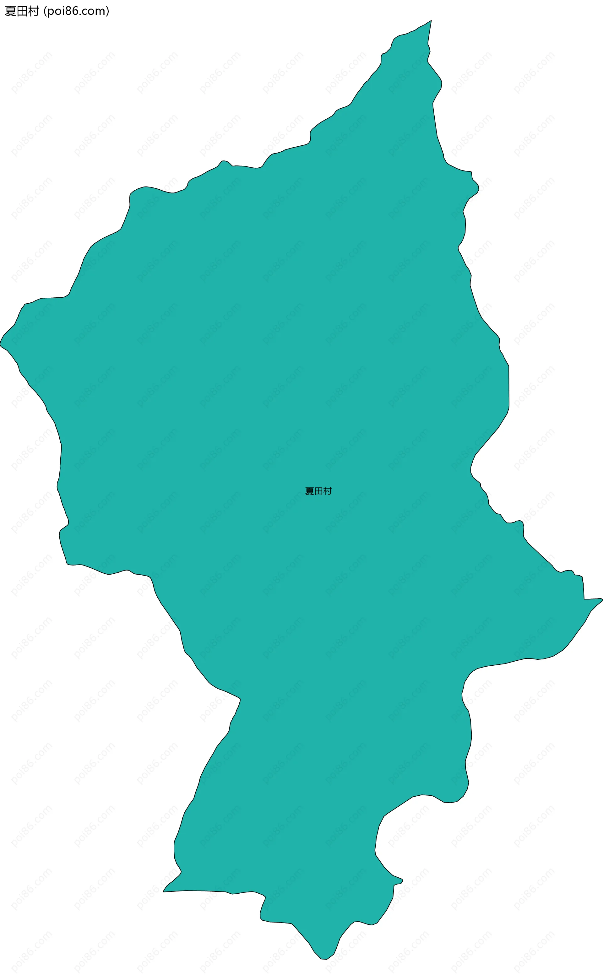 夏田村边界地图