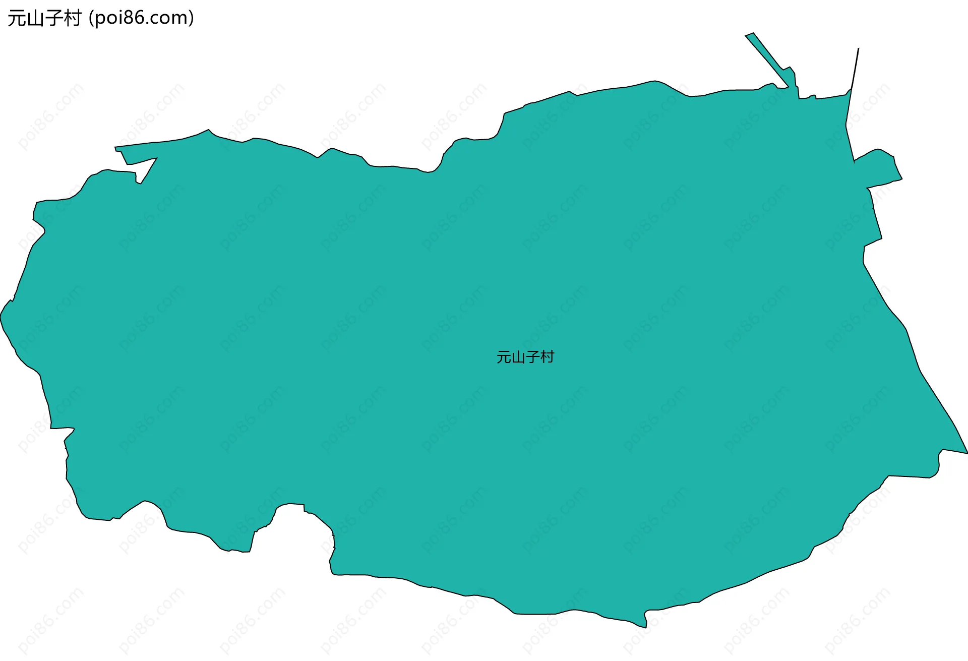 元山子村边界地图
