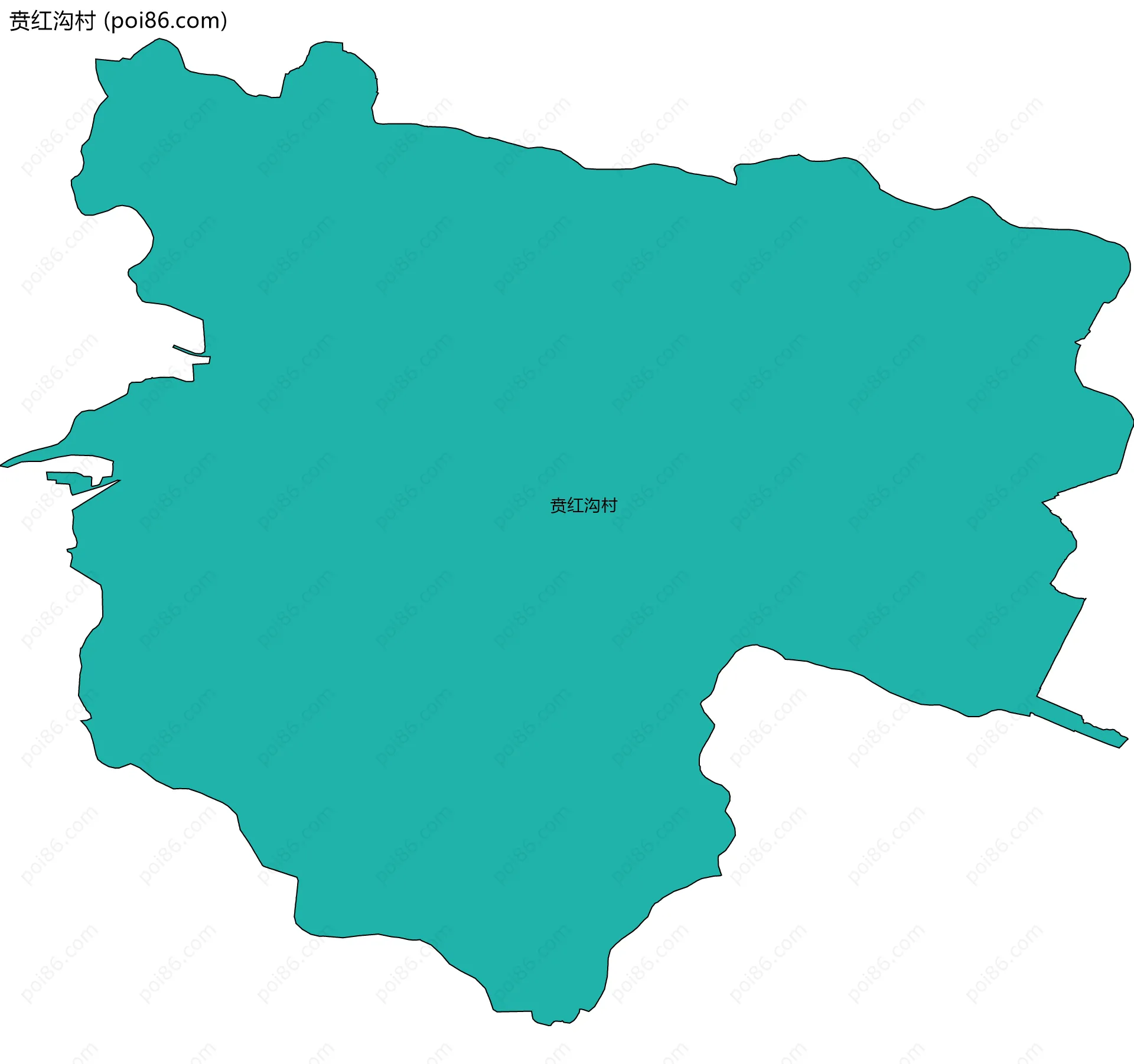 贲红沟村边界地图