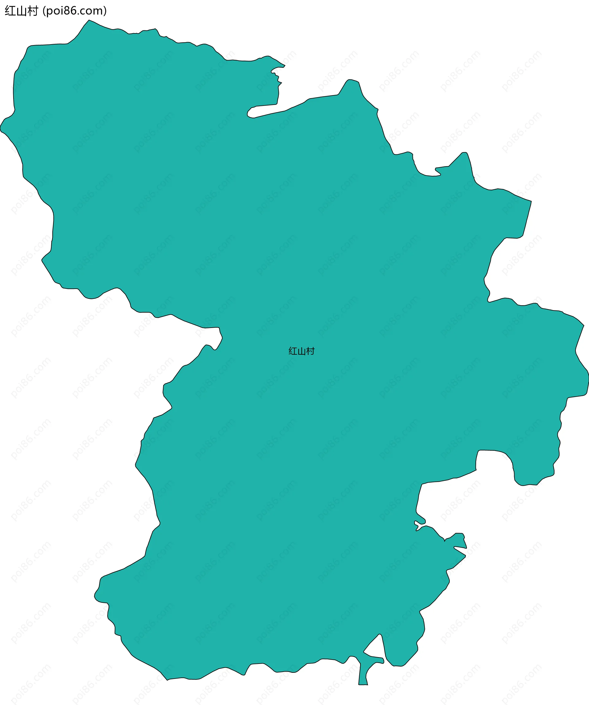 红山村边界地图