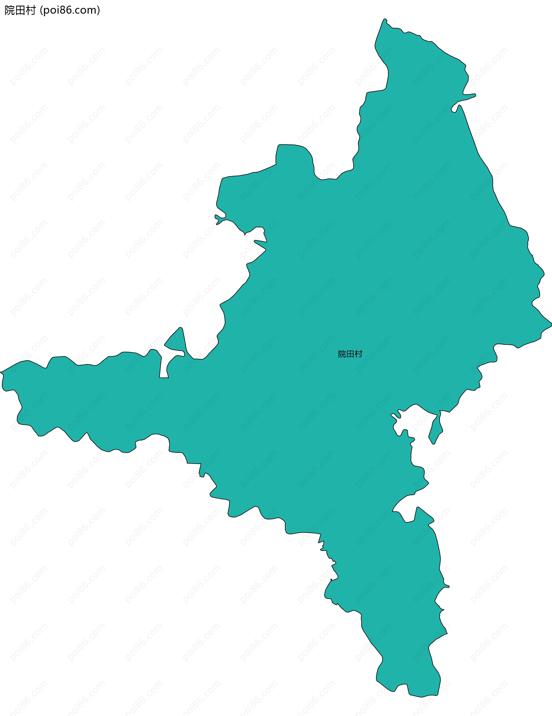 院田村边界地图