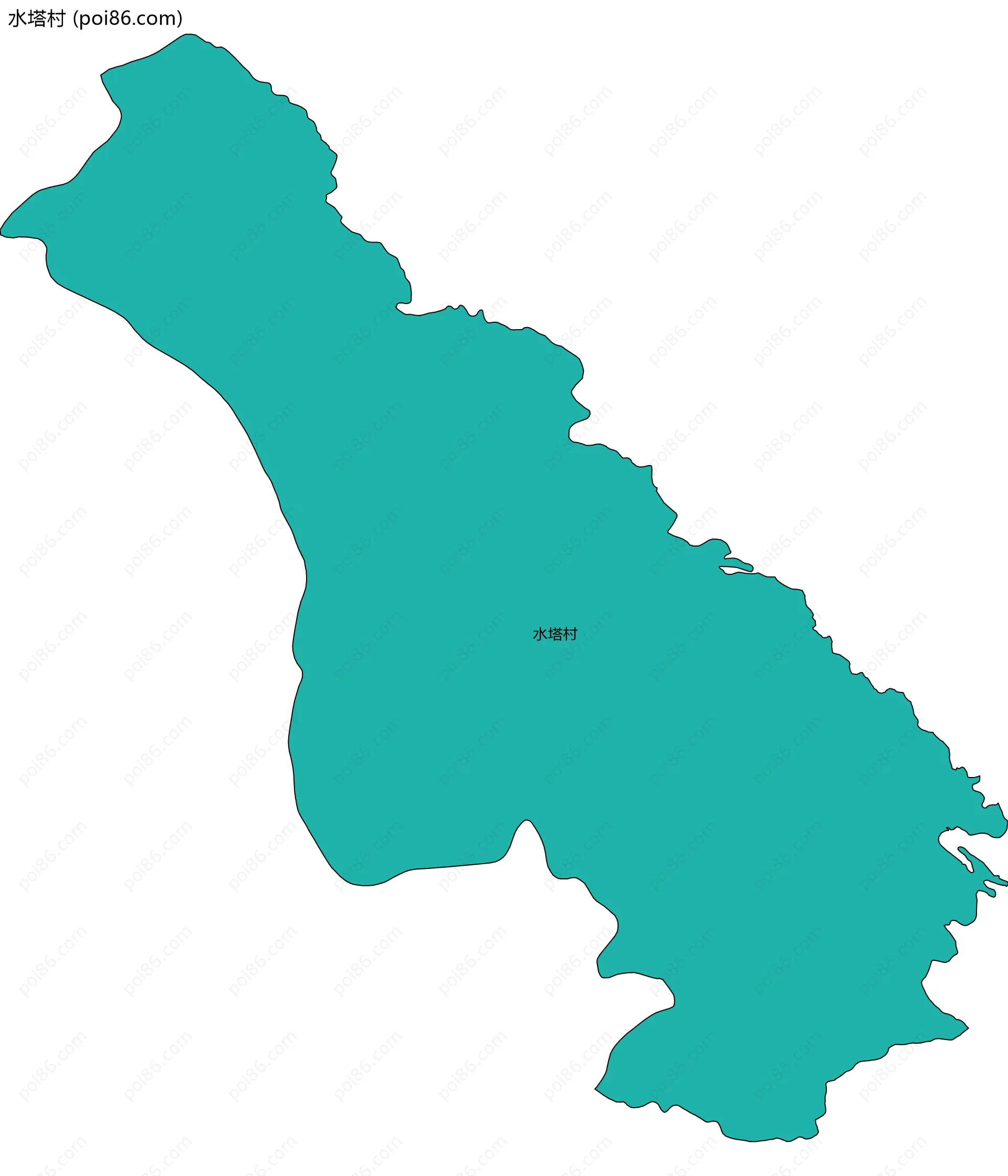 水塔村边界地图