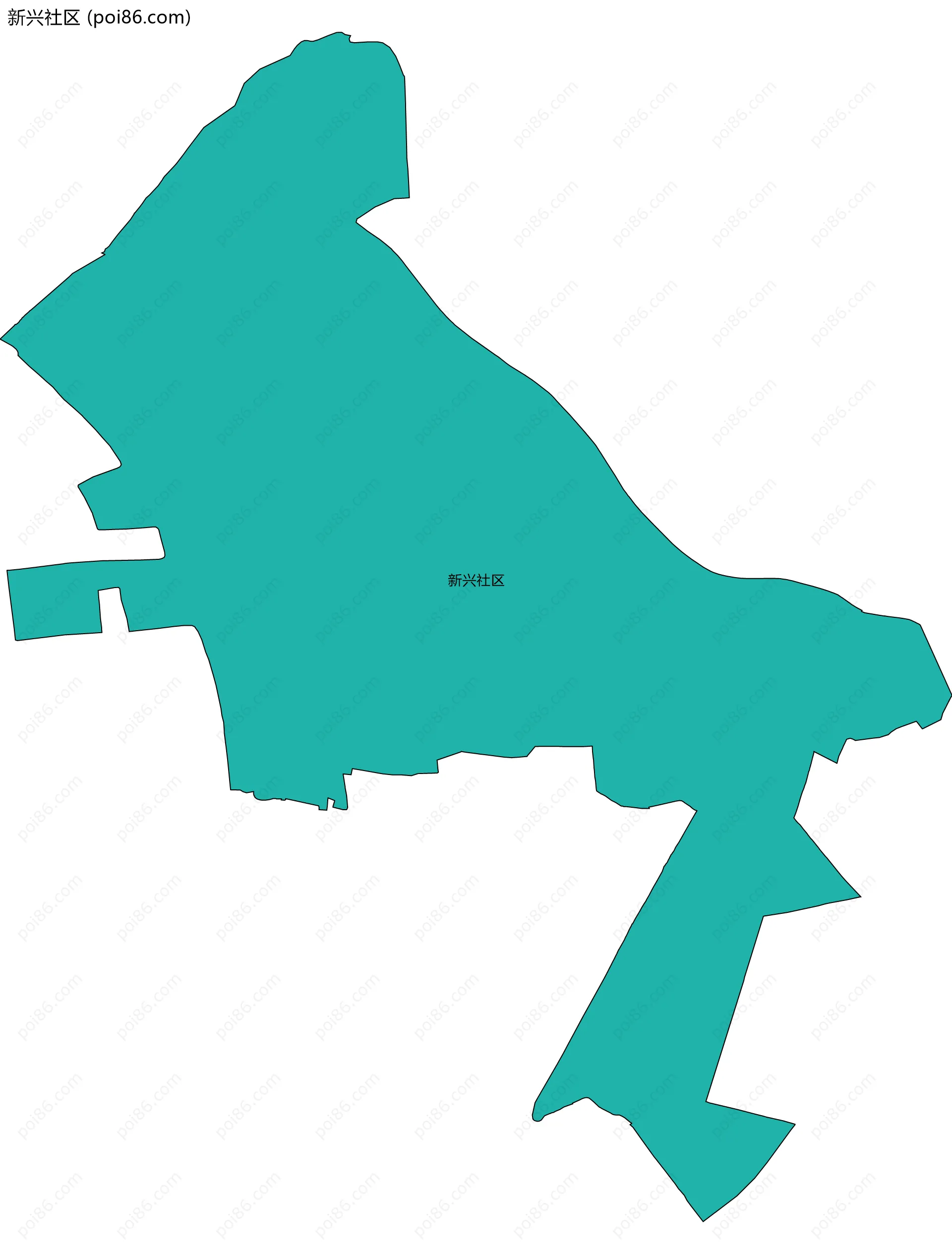 新兴社区边界地图