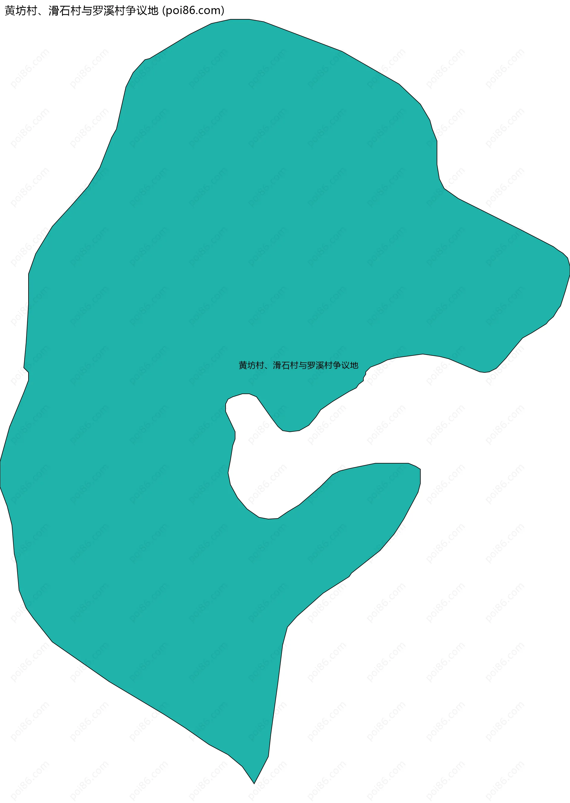 黄坊村、滑石村与罗溪村争议地边界地图