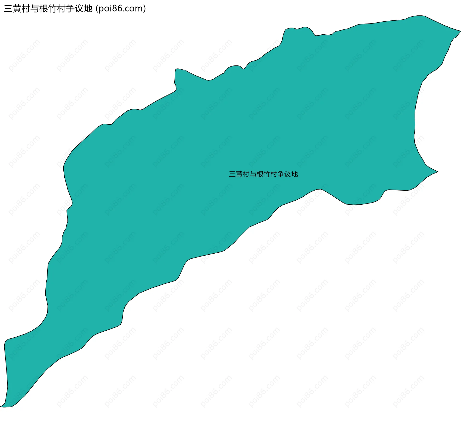 三黄村与根竹村争议地边界地图