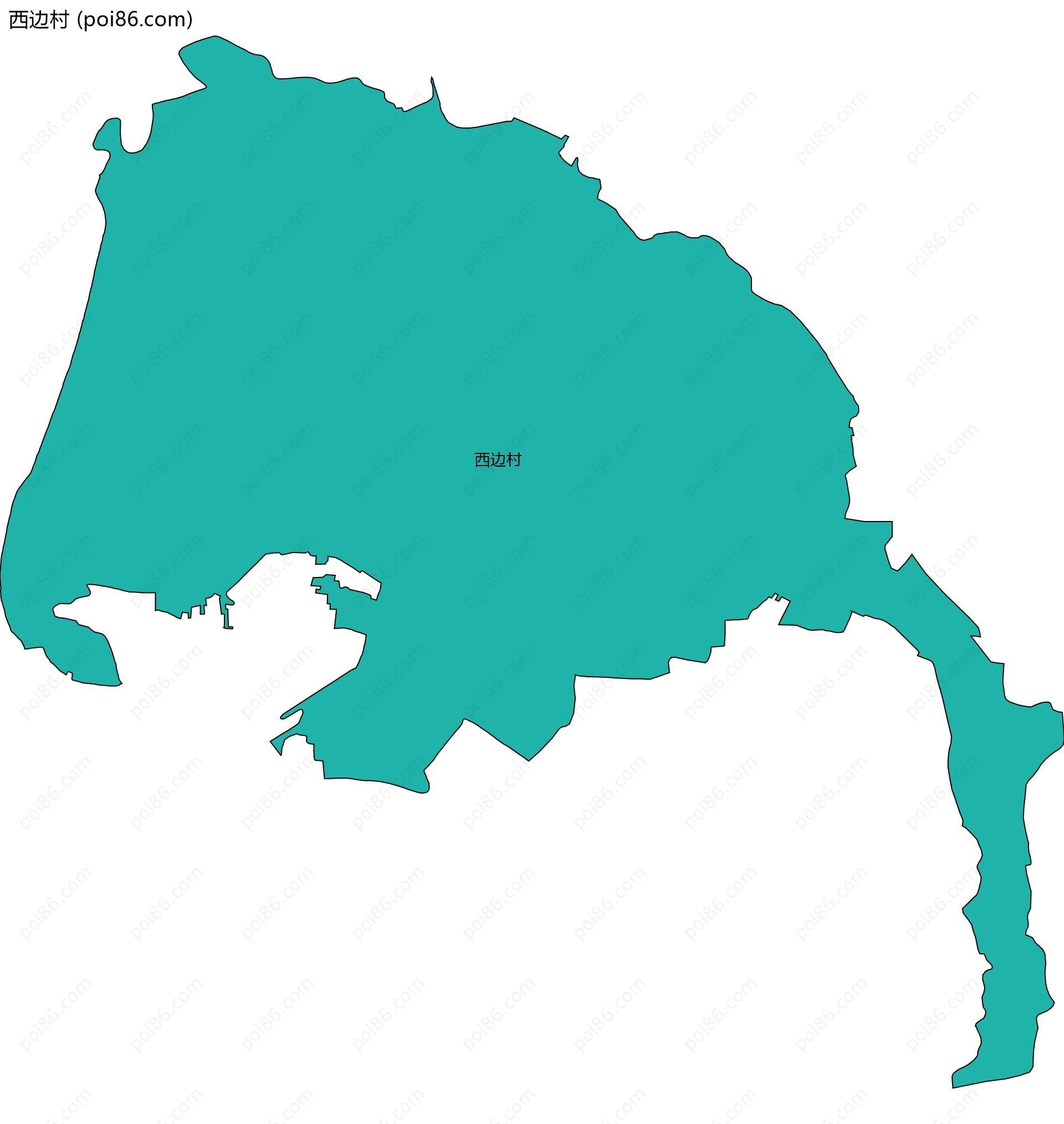 西边村边界地图