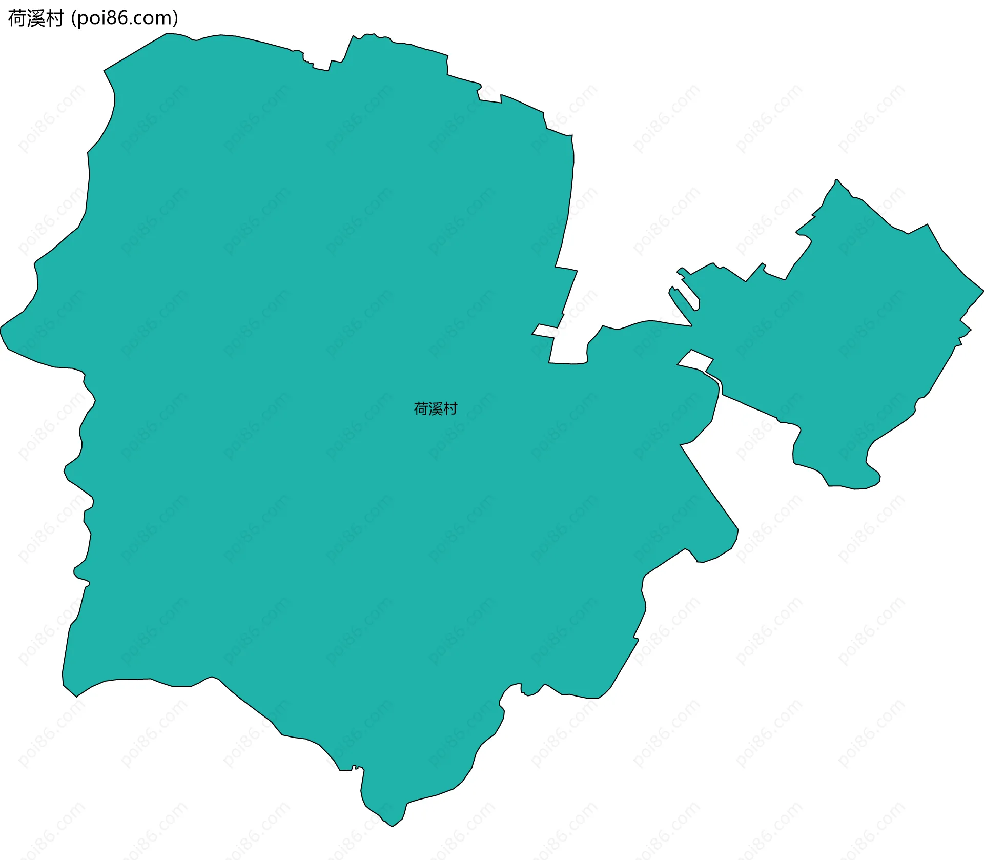 荷溪村边界地图