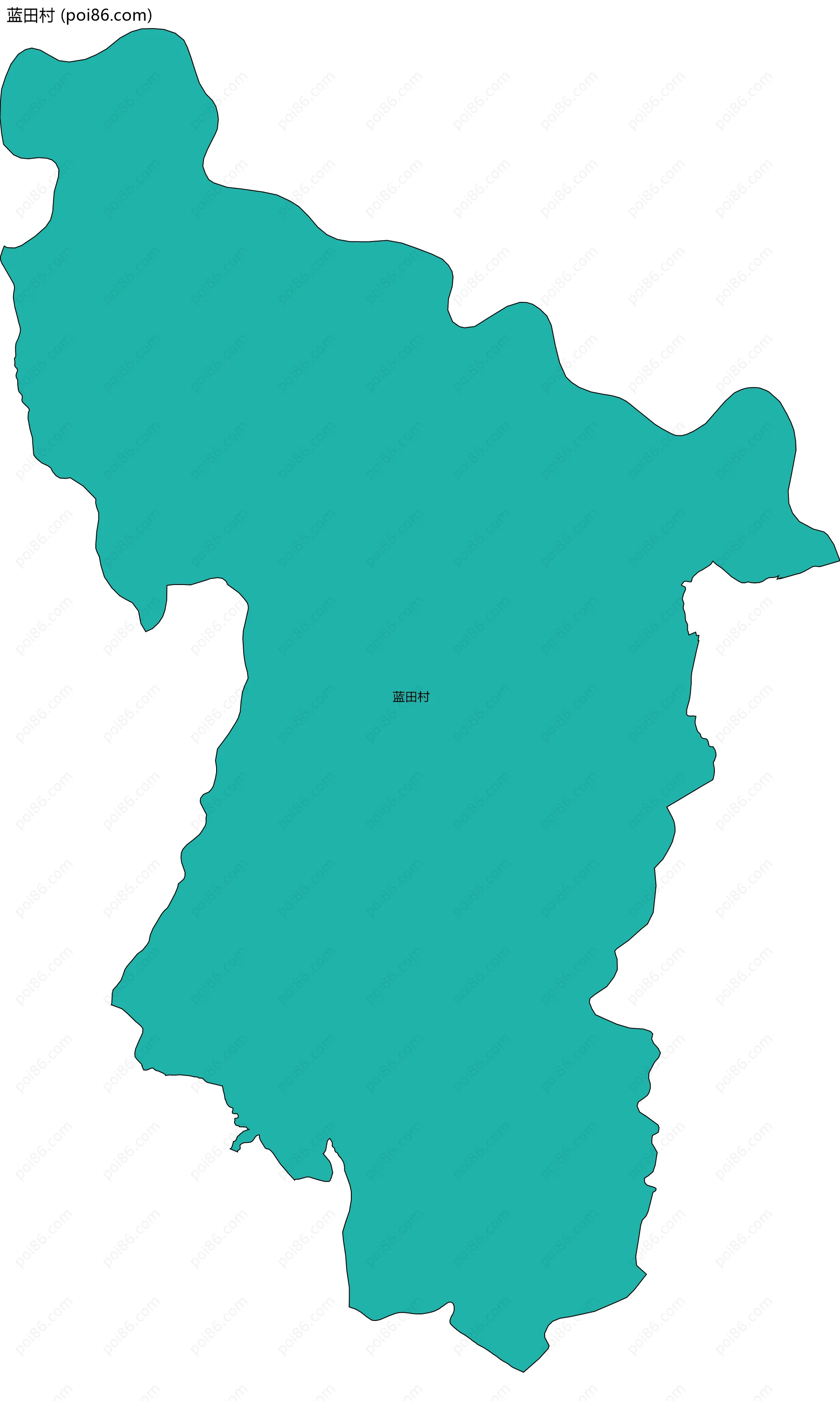 蓝田村边界地图