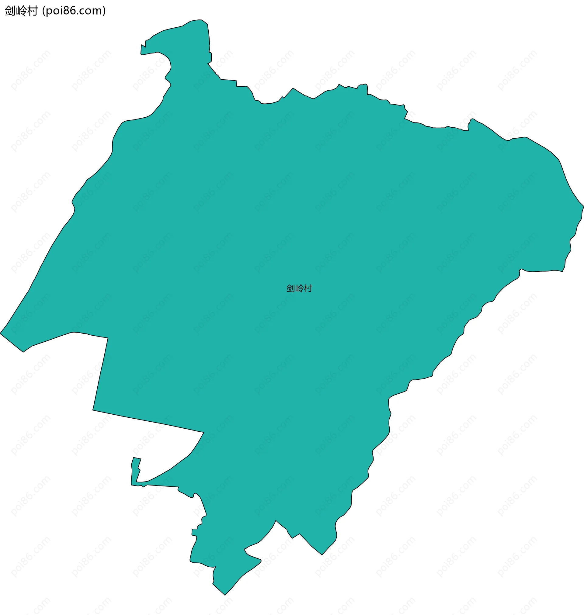 剑岭村边界地图