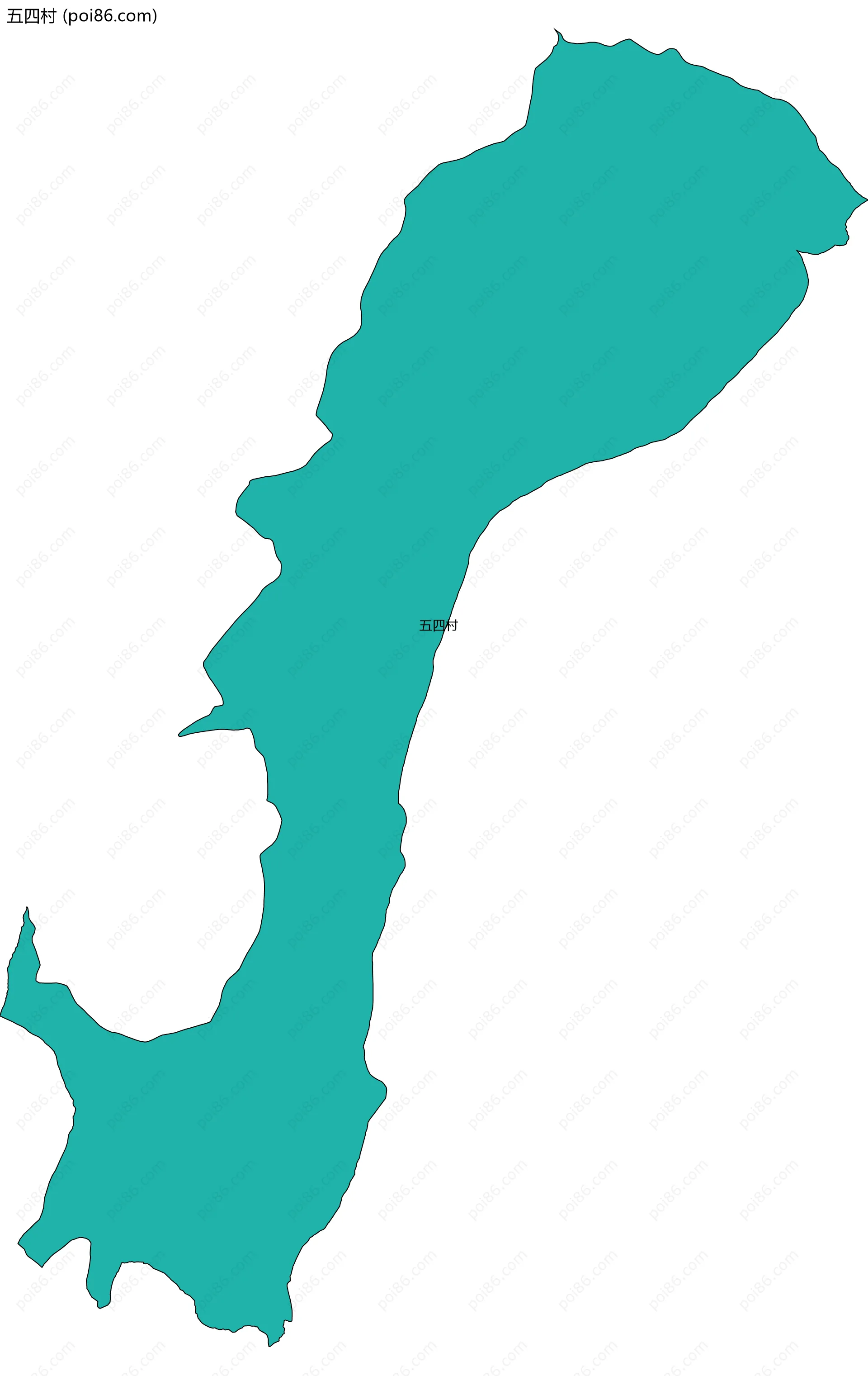 五四村边界地图