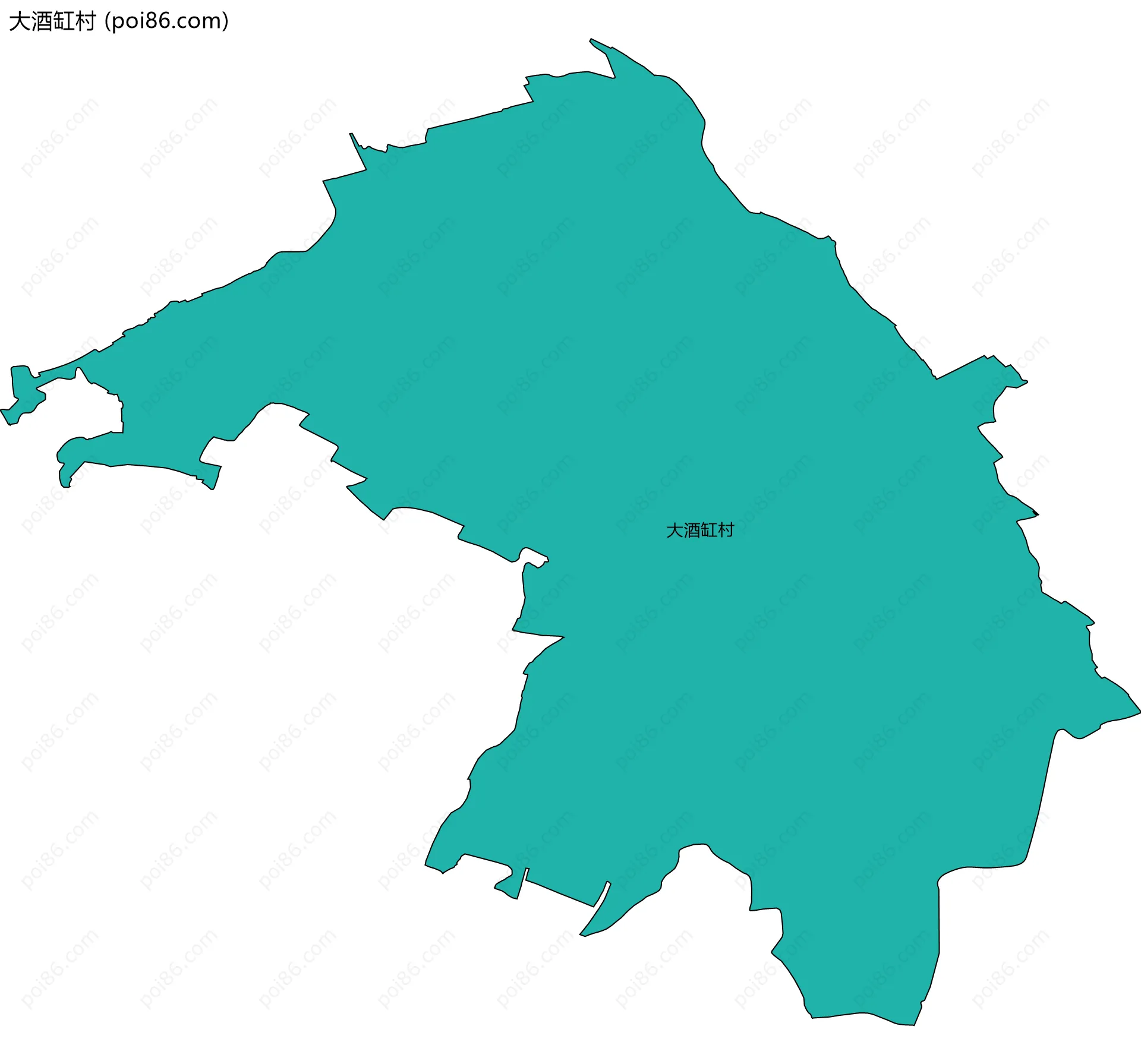 大酒缸村边界地图