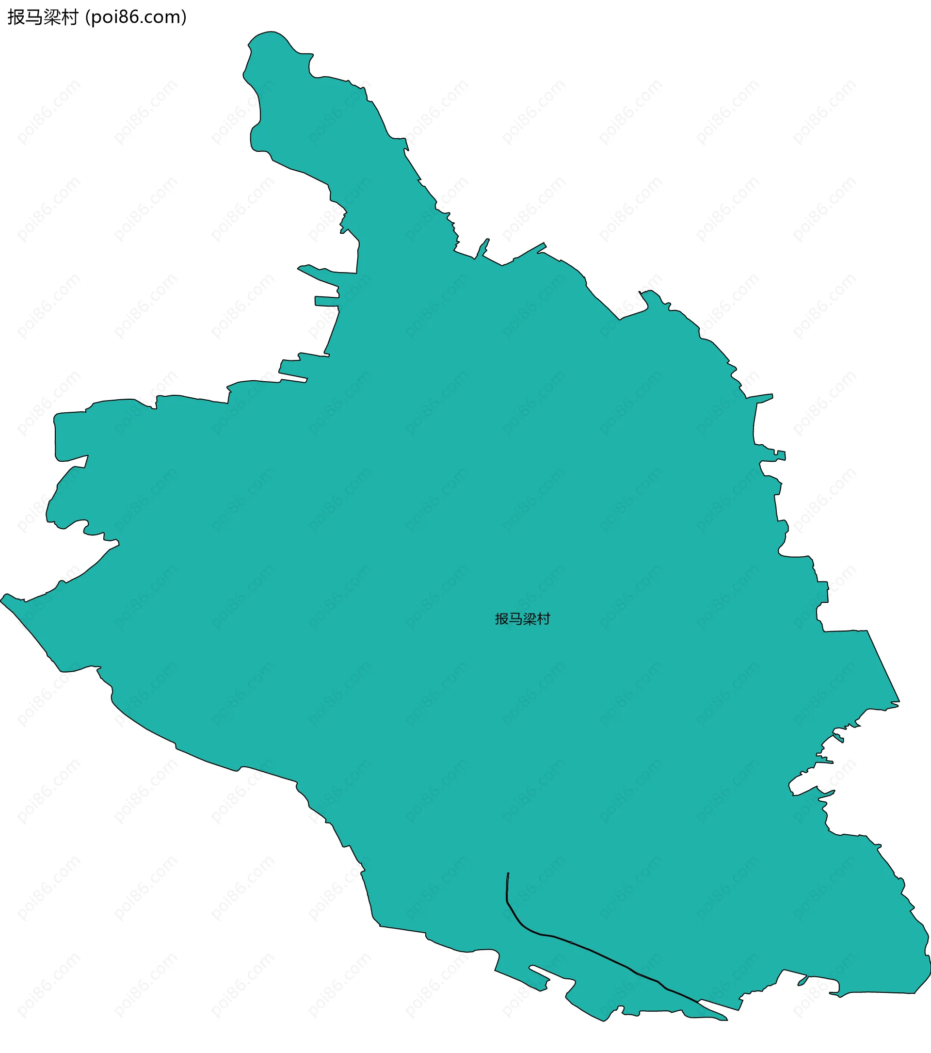报马梁村边界地图