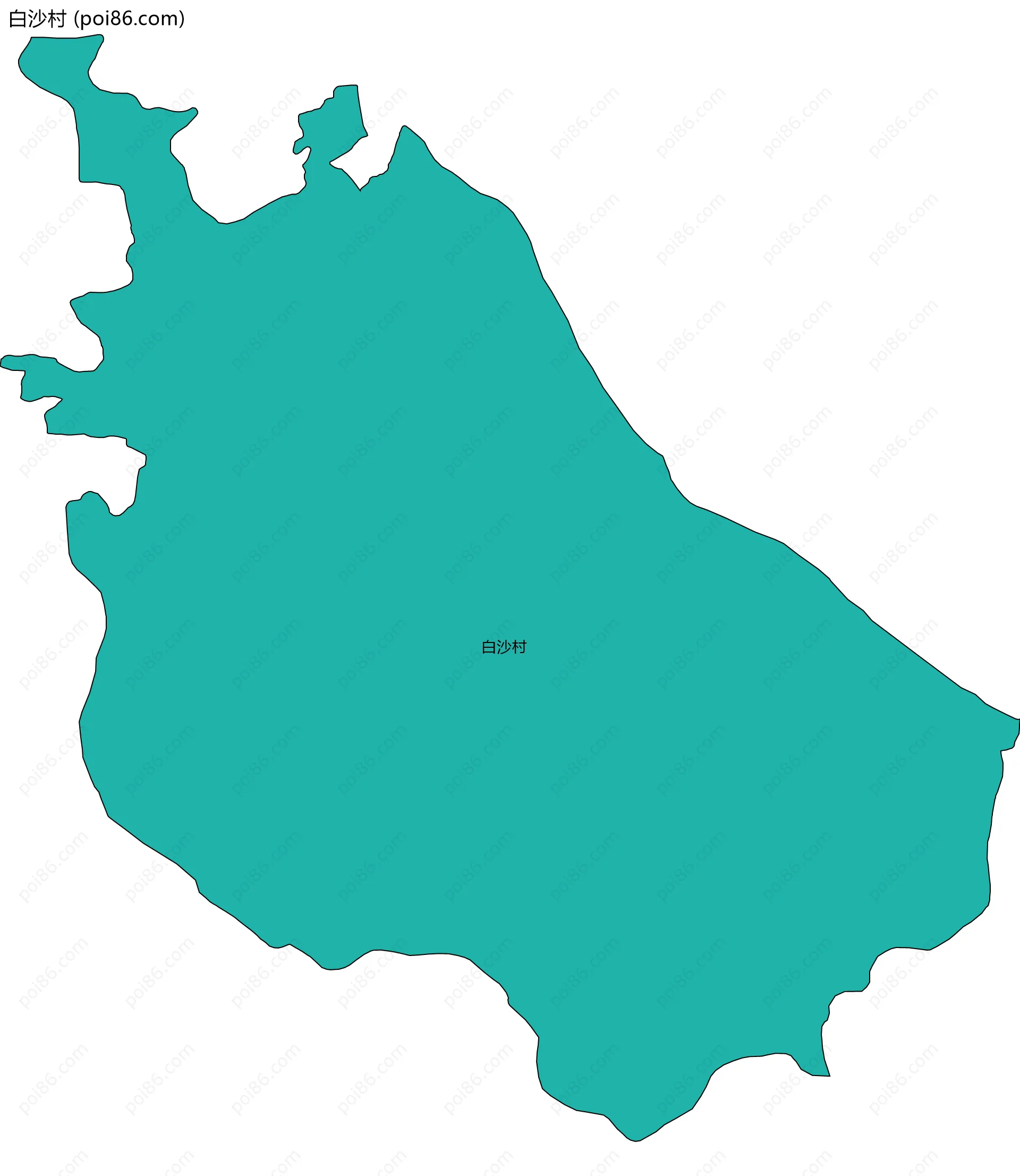 白沙村边界地图