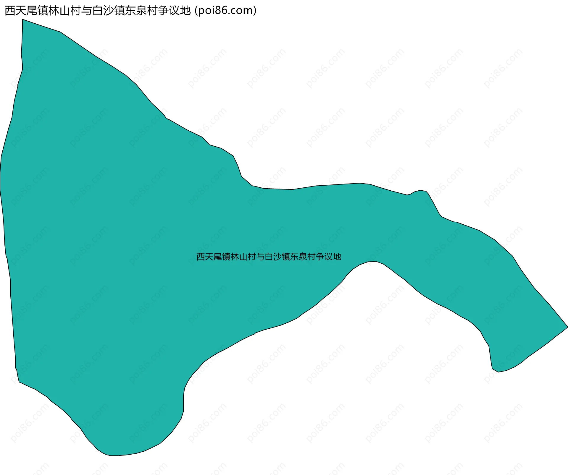 西天尾镇林山村与白沙镇东泉村争议地边界地图