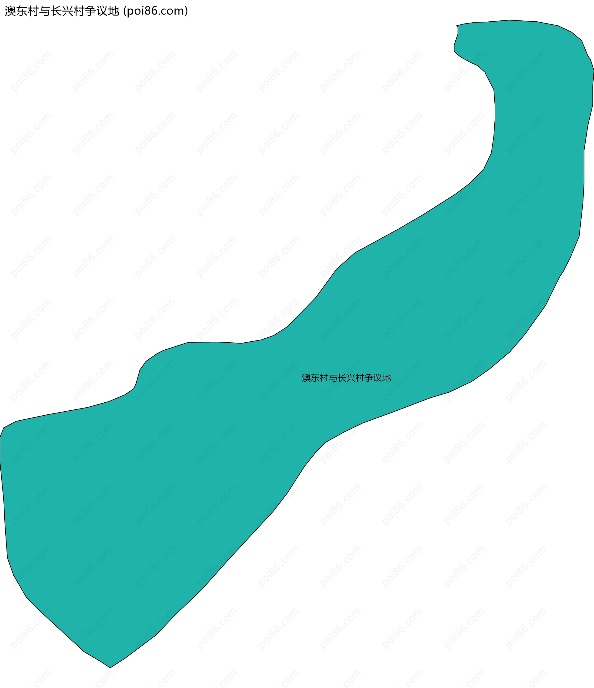 澳东村与长兴村争议地边界地图