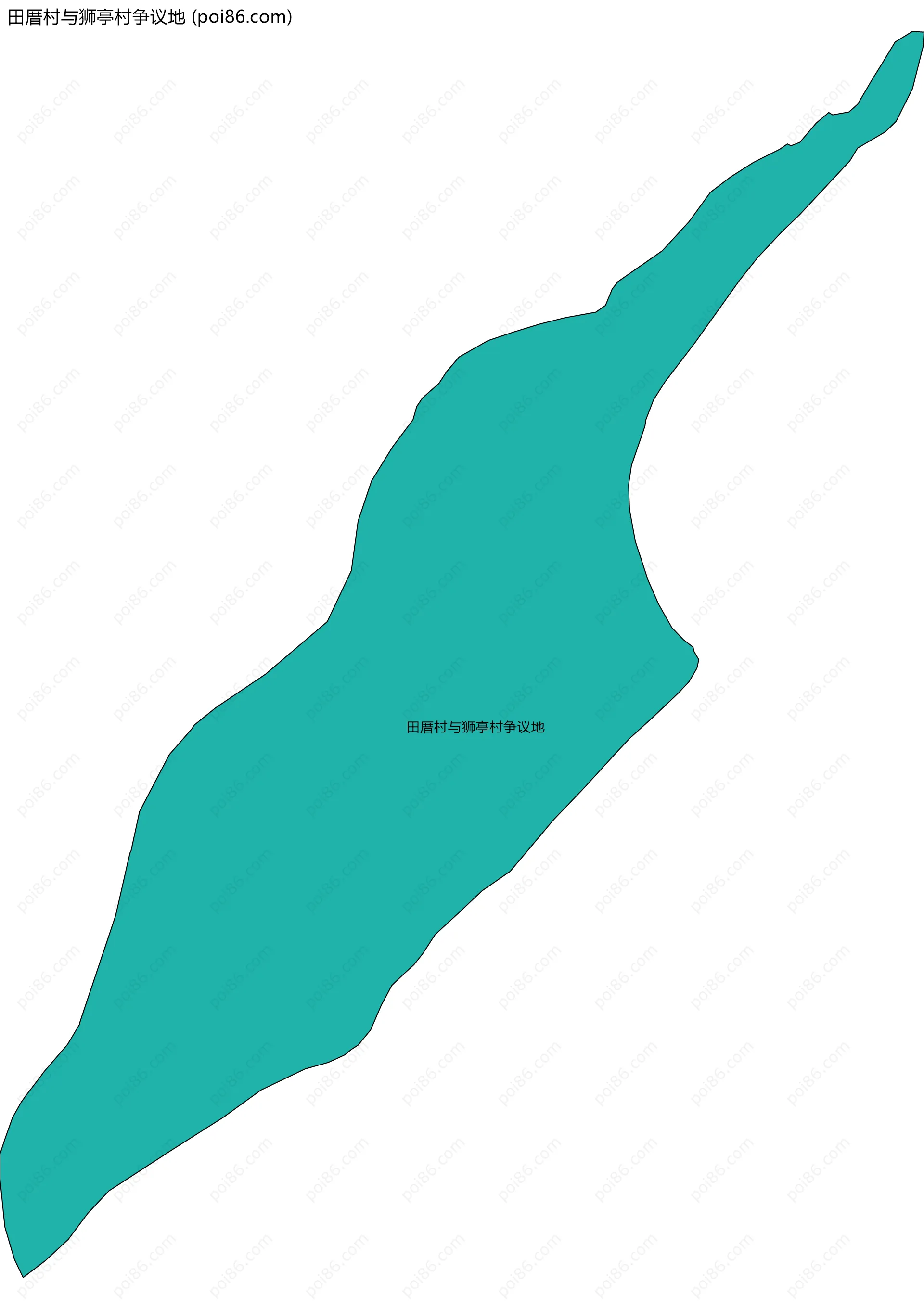 田厝村与狮亭村争议地边界地图