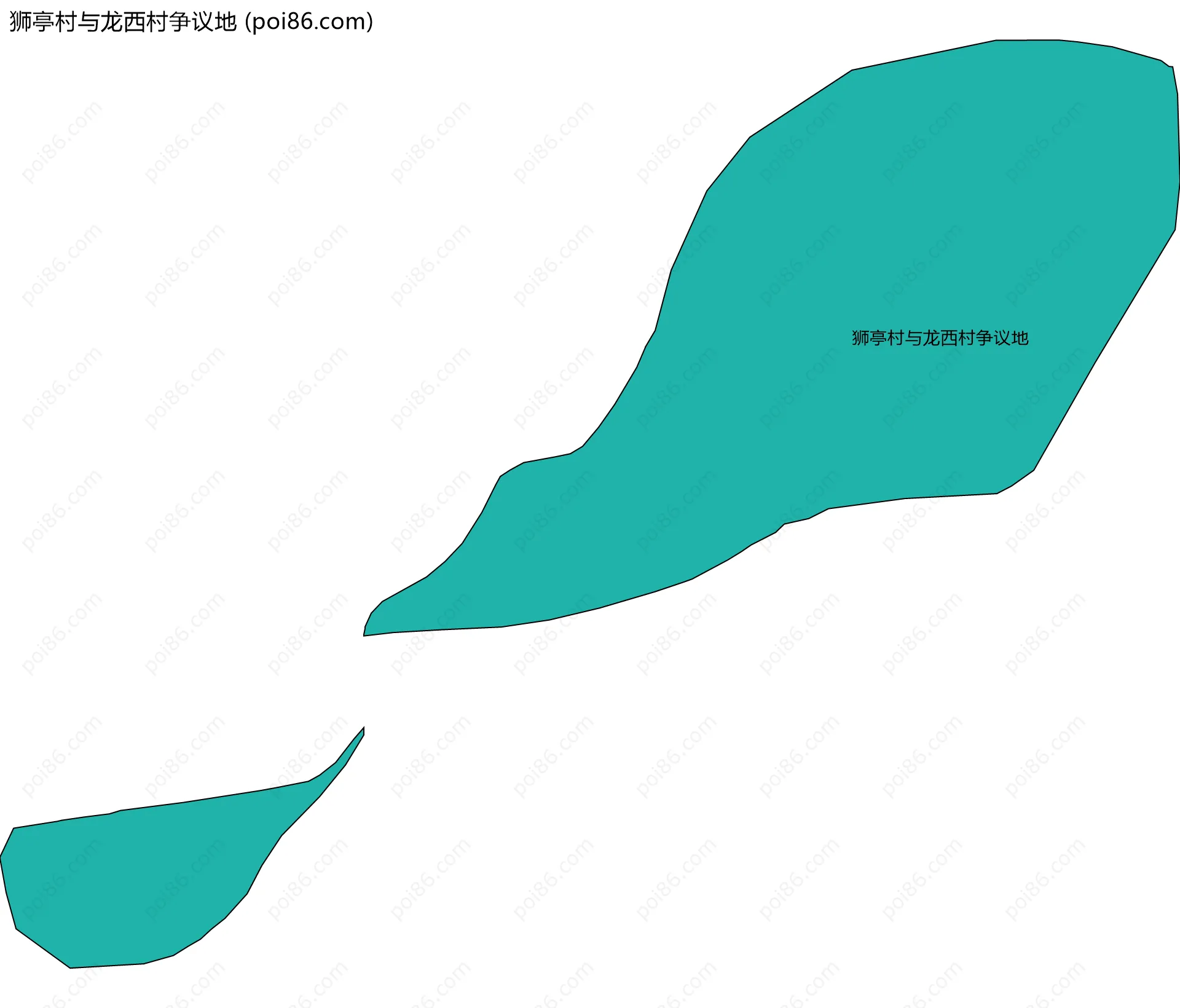 狮亭村与龙西村争议地边界地图