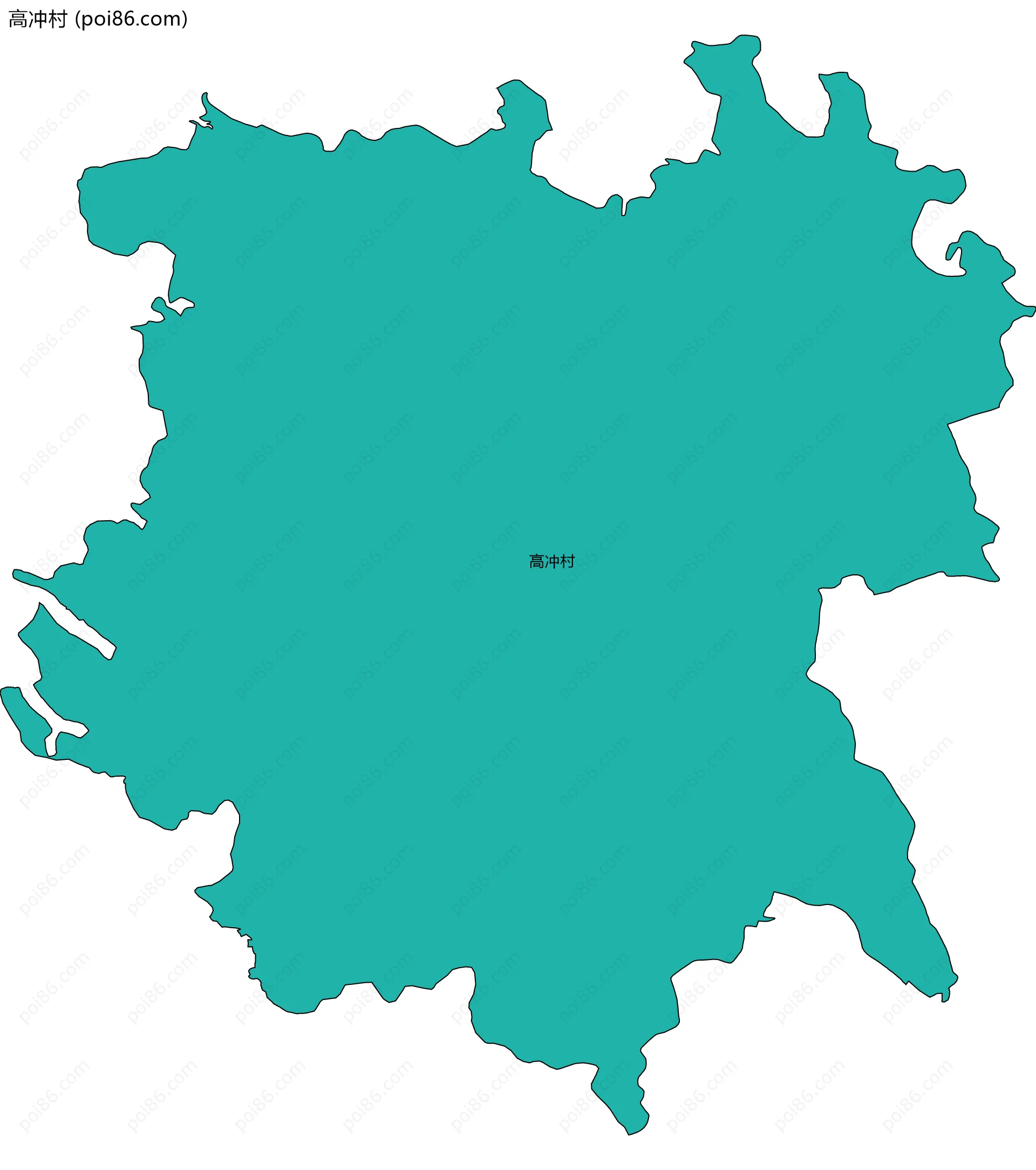 高冲村边界地图