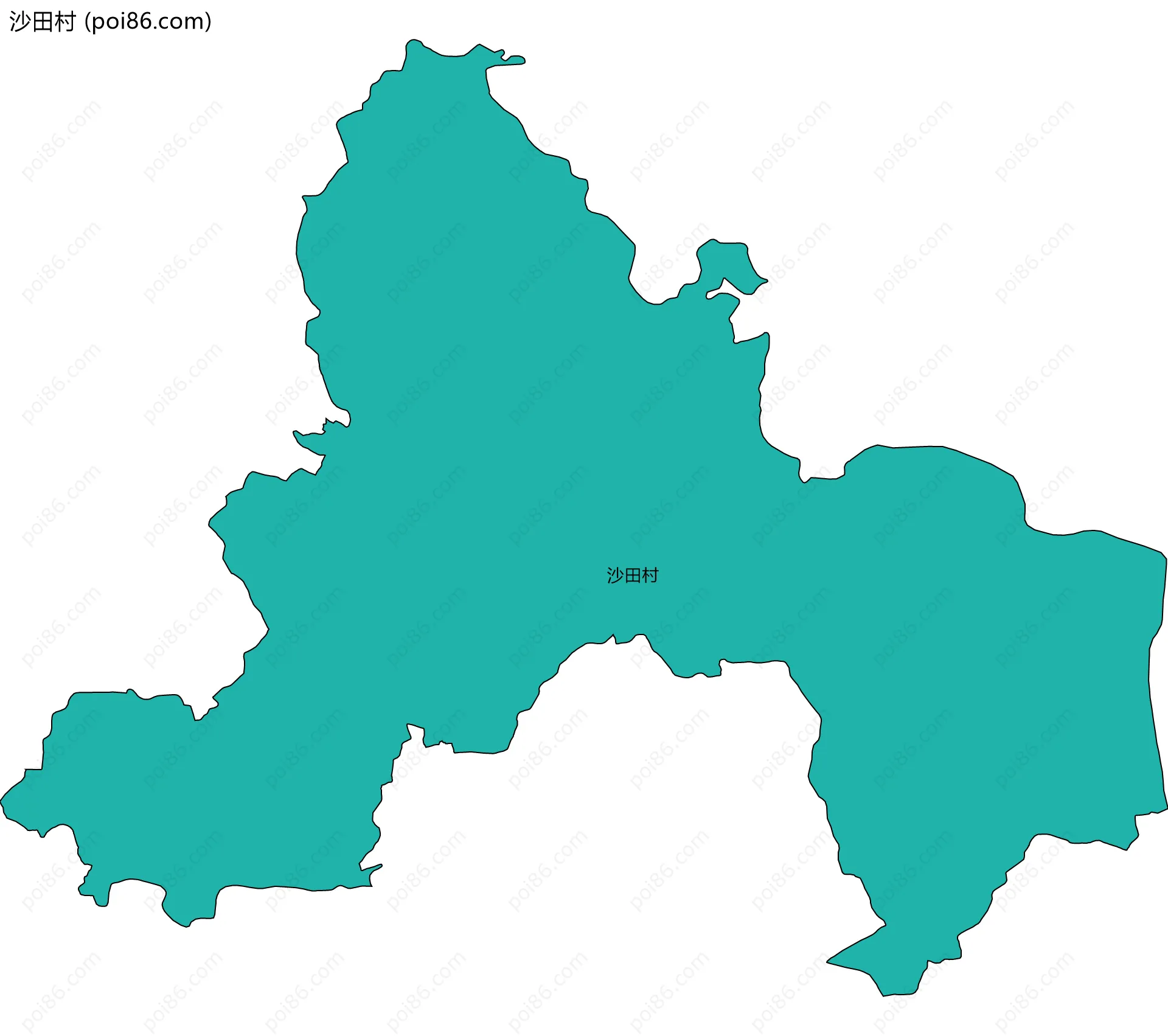 沙田村边界地图