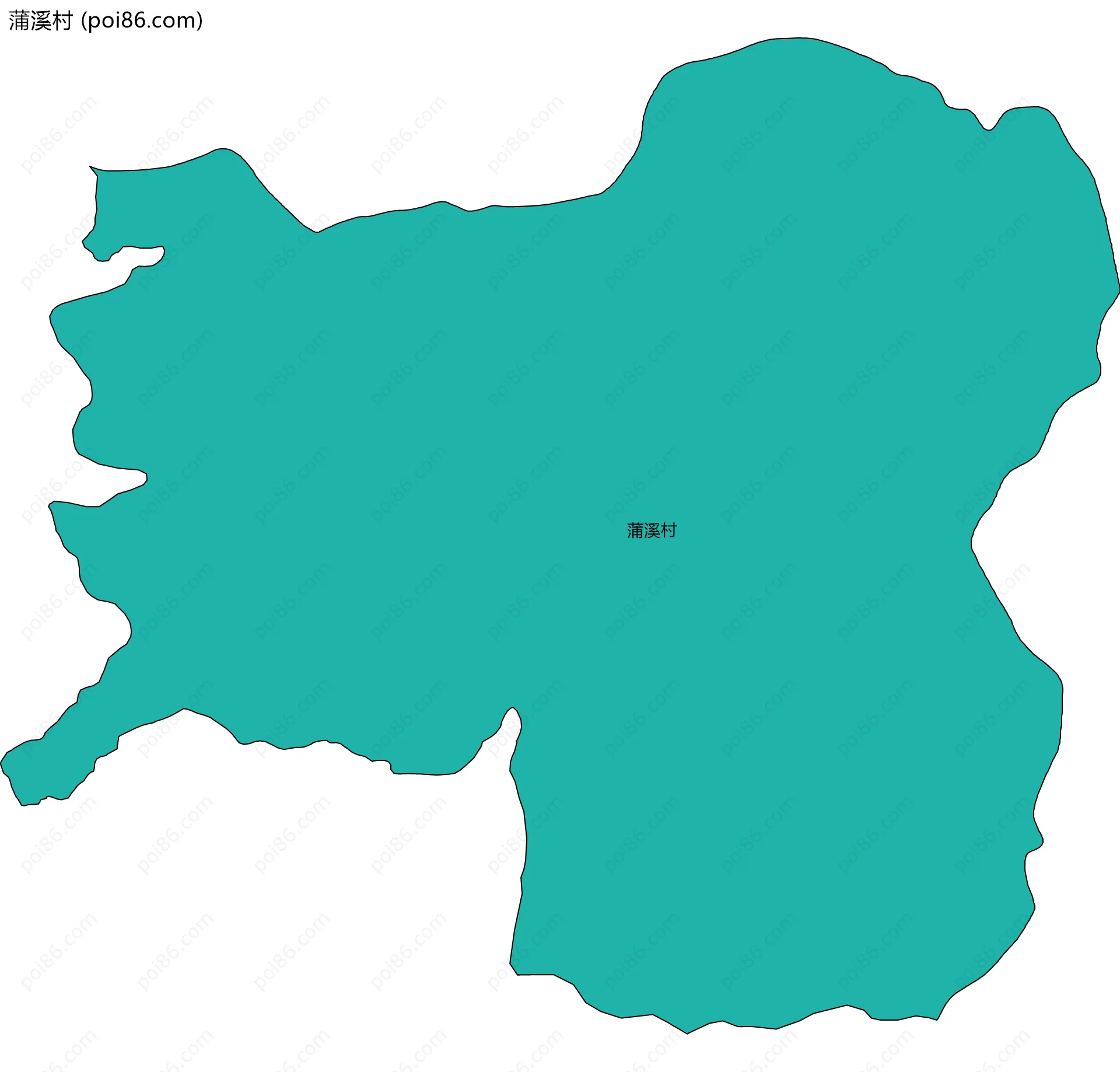 蒲溪村边界地图