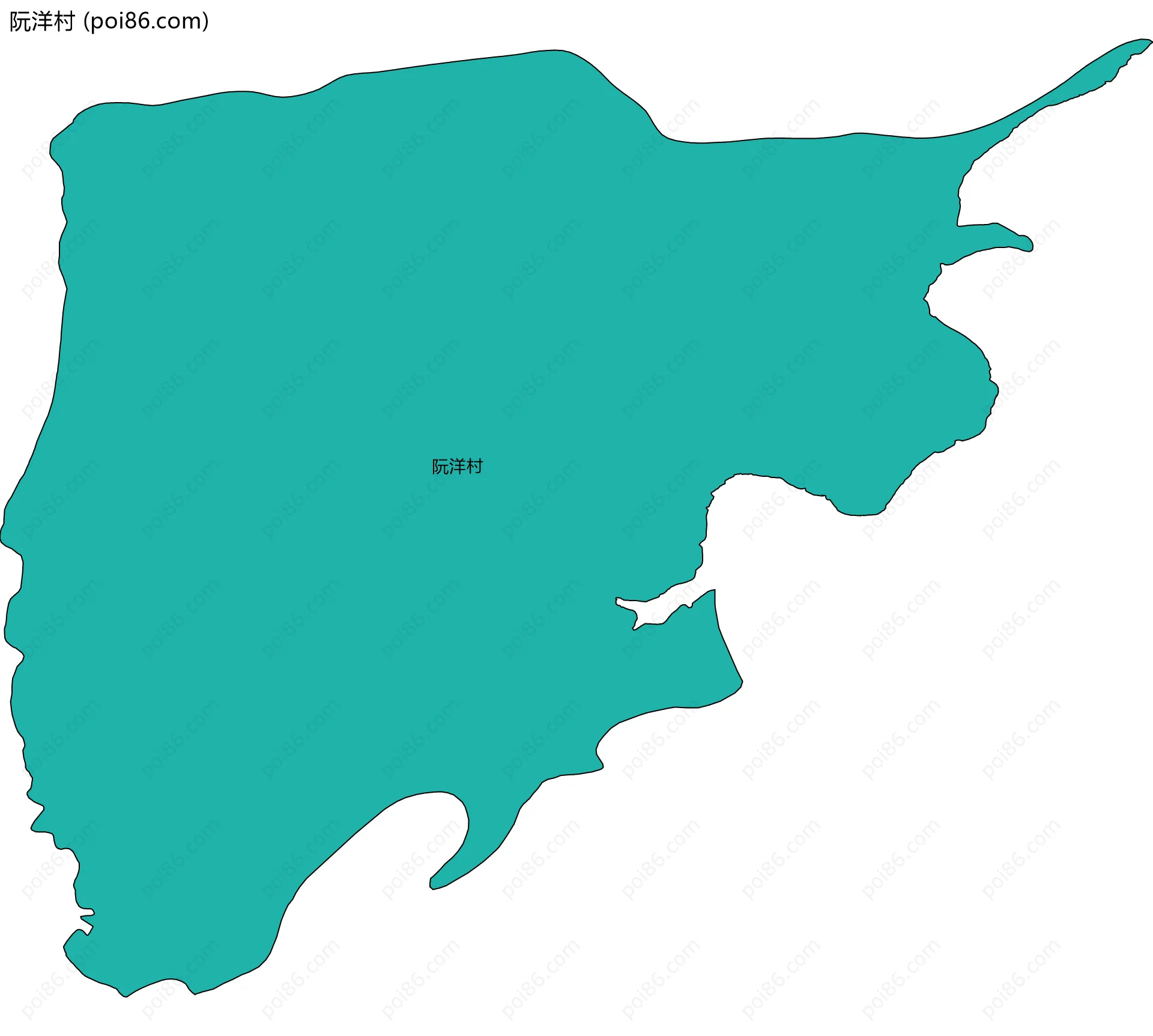 阮洋村边界地图