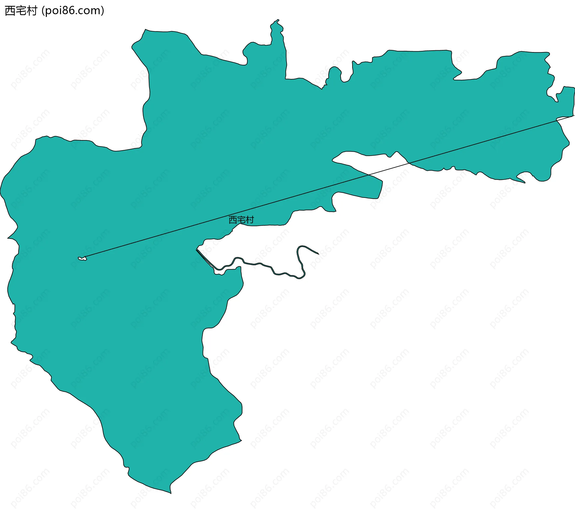 西宅村边界地图