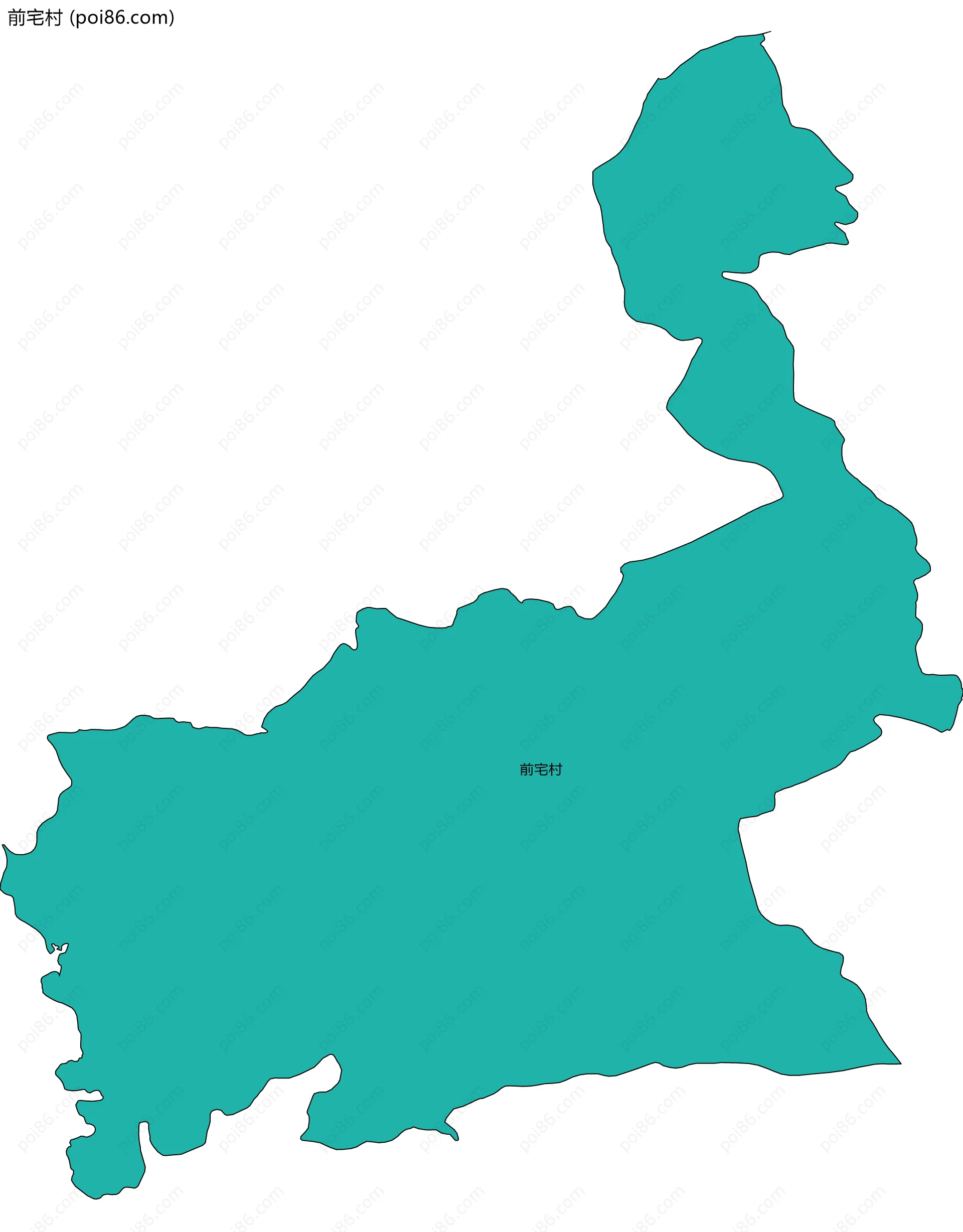 前宅村边界地图