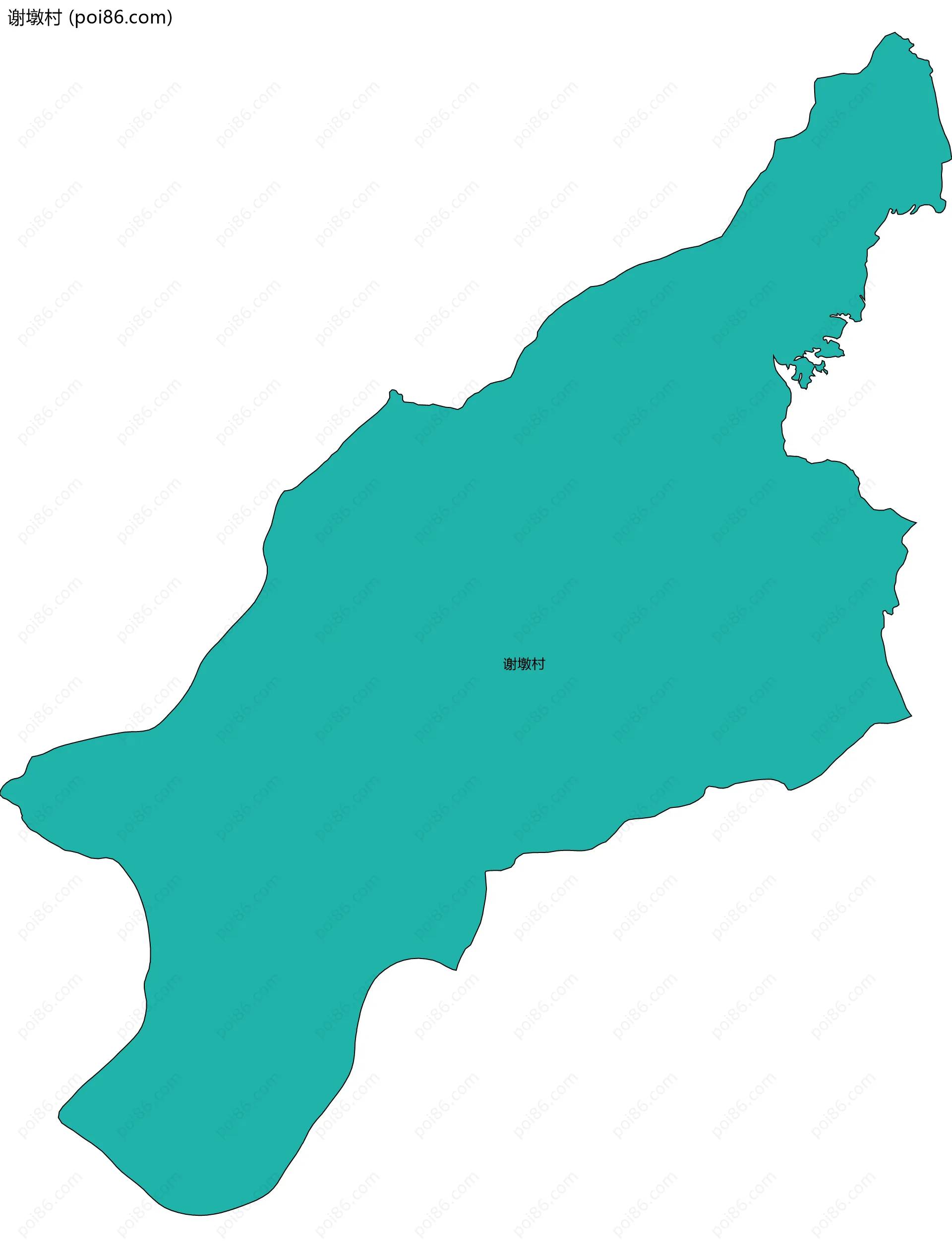 谢墩村边界地图